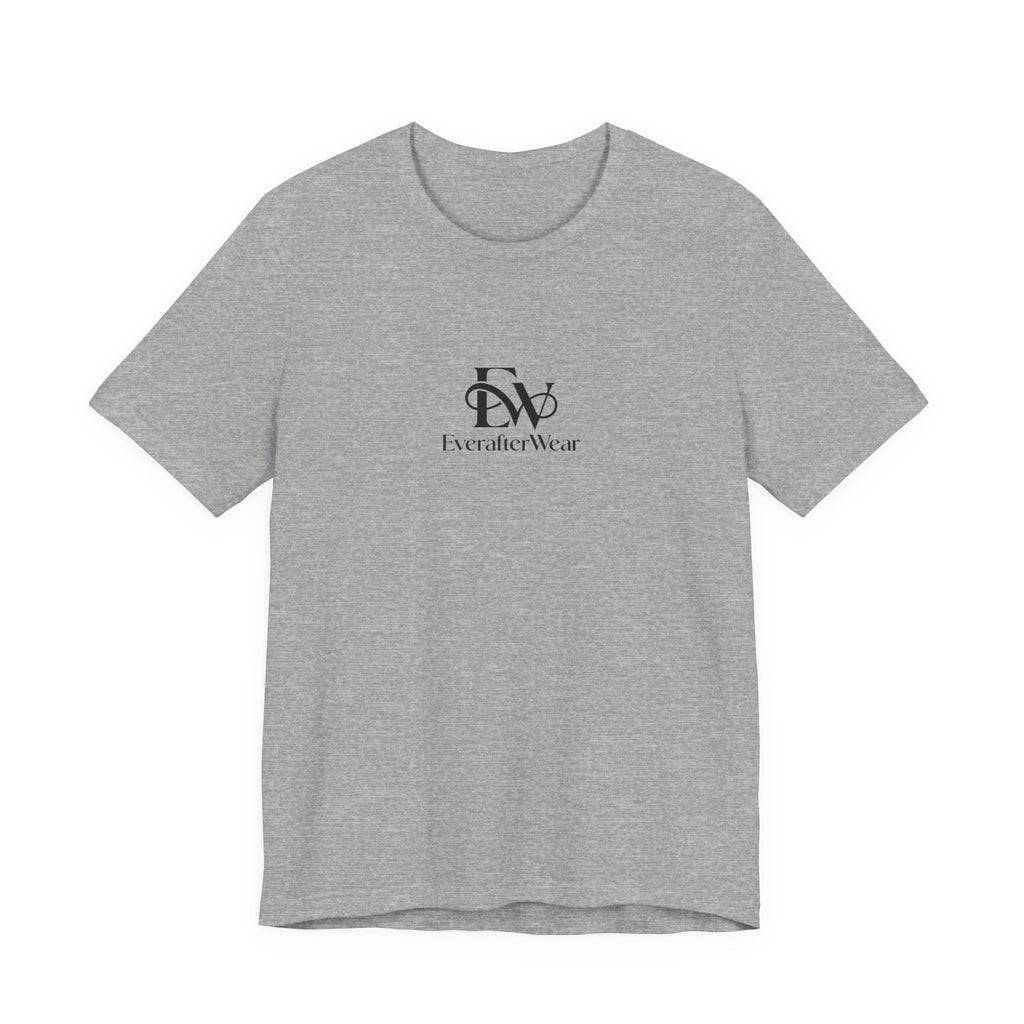 EverAfterWear Signature EW tee - product mockup with gold streetwear design - alternate view