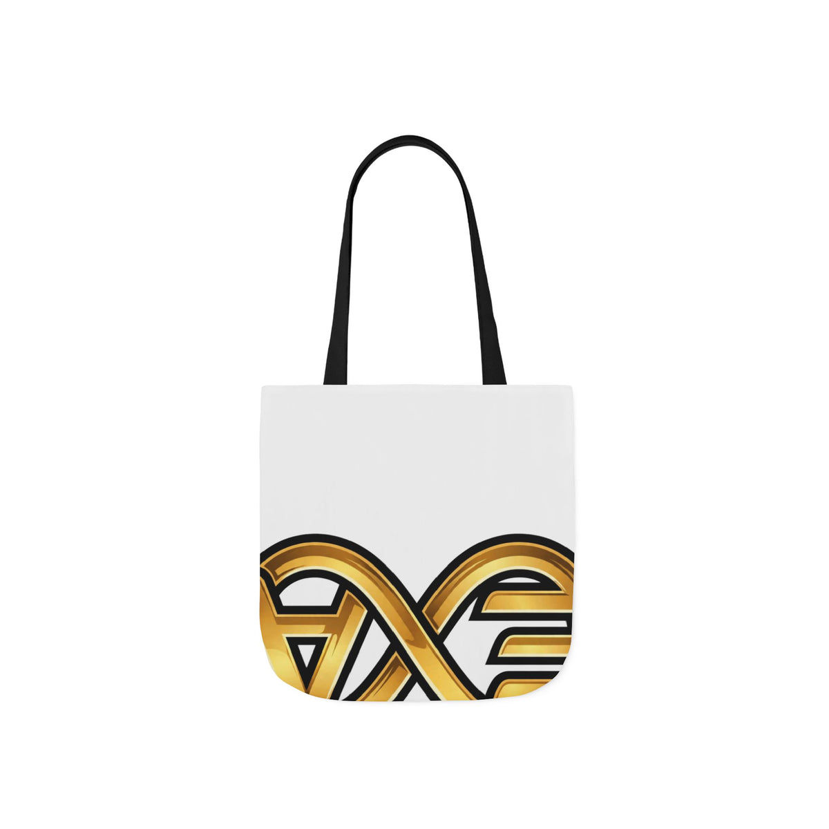 EverAfterWear HERO Crown Logo Men's tote bag - product mockup with gold streetwear design - alternate view