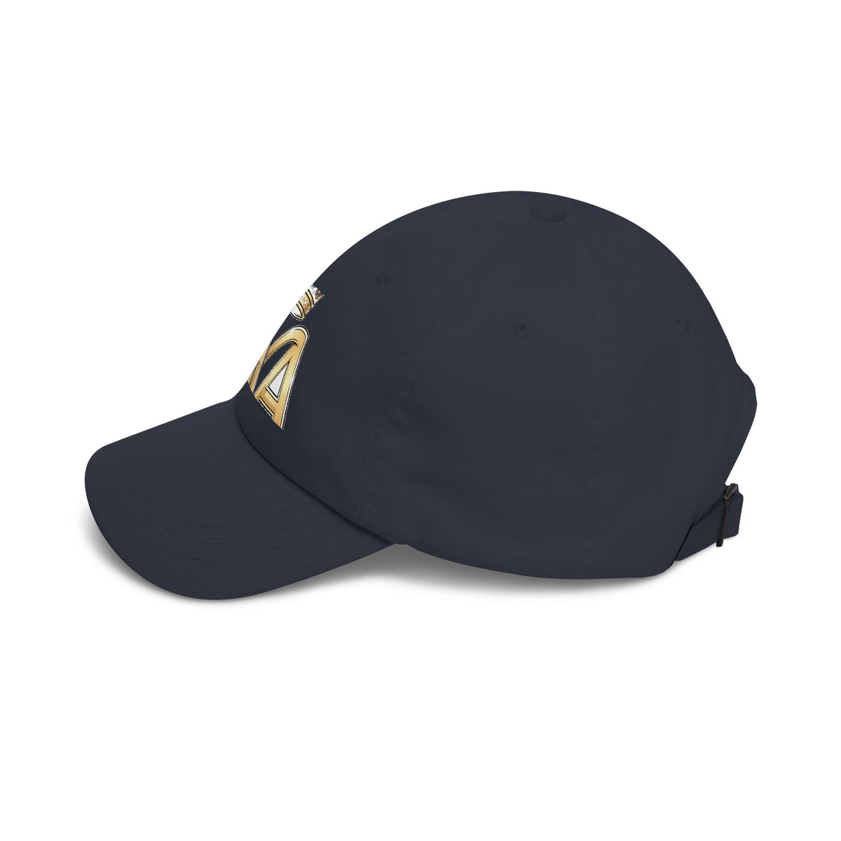 EverAfterWear HERO Crown Logo Refined Women's dad cap - headwear mockup with gold streetwear design - alternate view