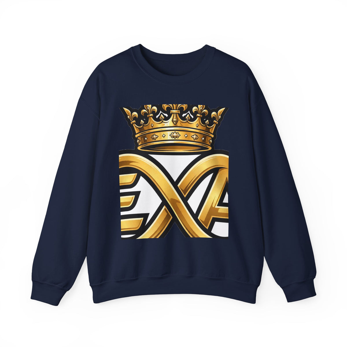 EverAfterWear HERO Crown Logo Men's sweatshirt - product mockup with gold streetwear design - alternate view