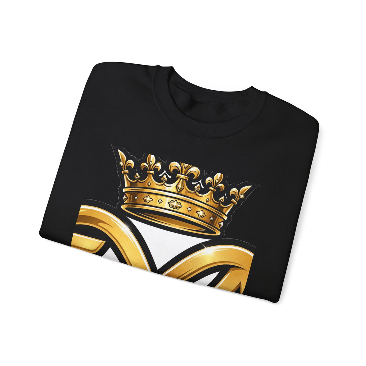 EverAfterWear HERO Crown EA Logo sweatshirt - product mockup with gold streetwear design - alternate view