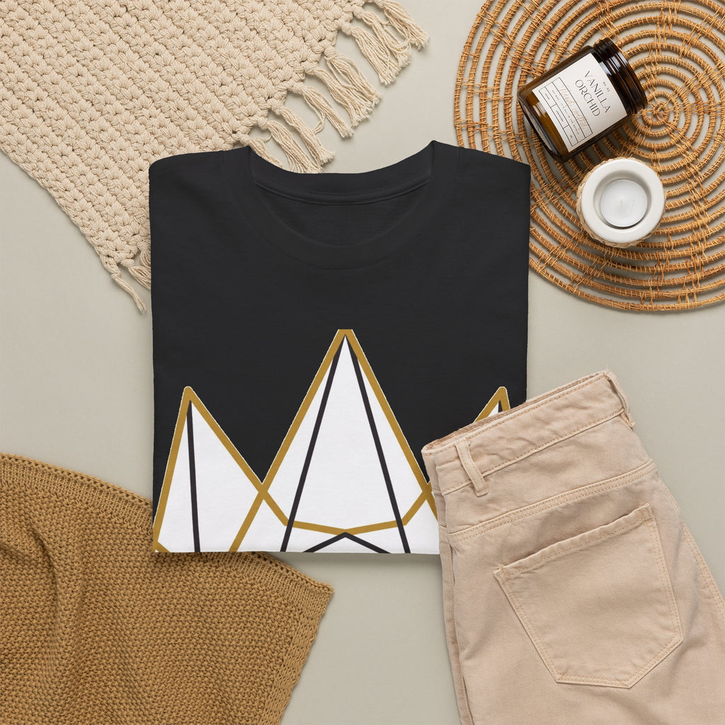 EverAfterWear EA Crown Monogram tee - product mockup with gold streetwear design - alternate view