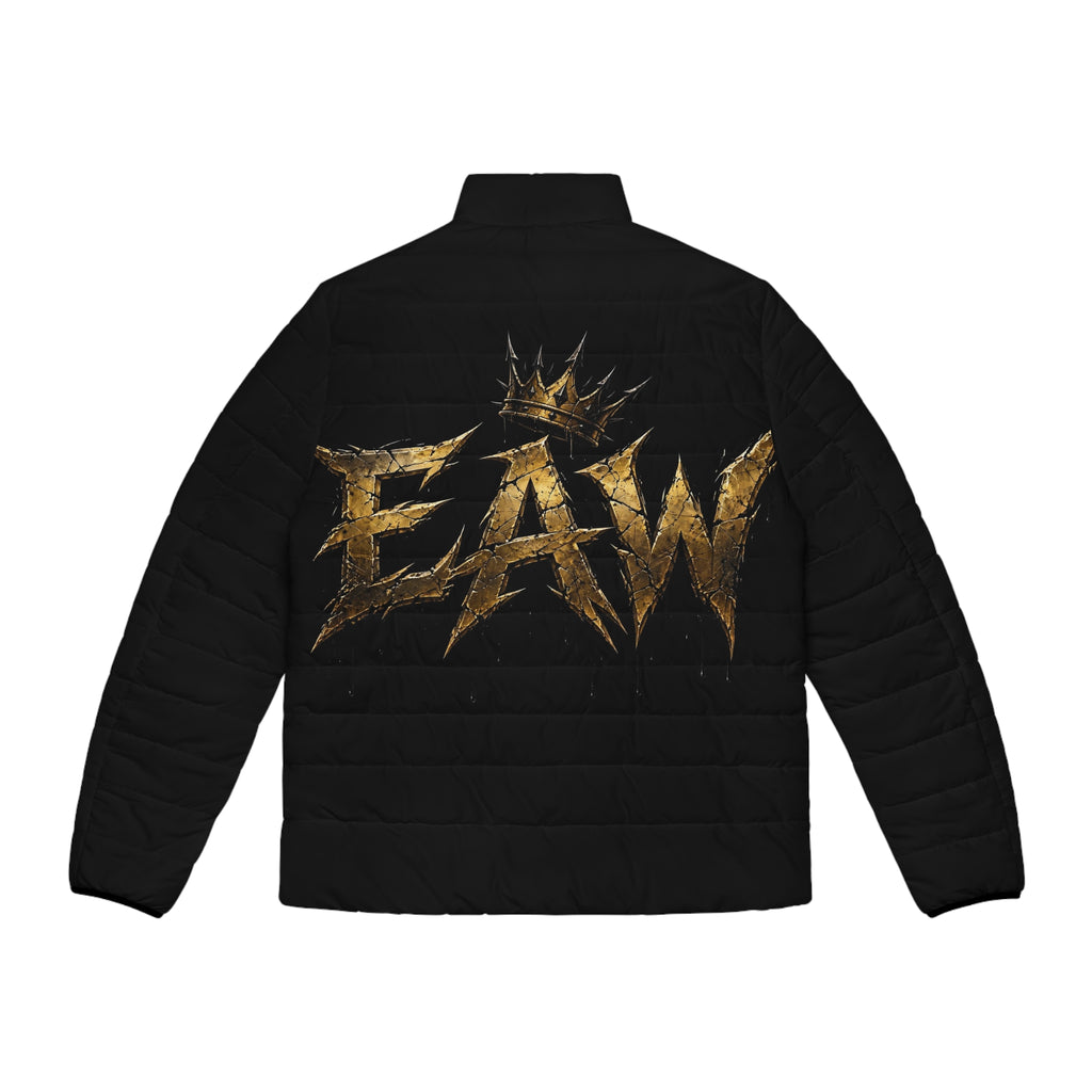 EverAfterWear Malo Gold Crown Puffer Jacket — Premium Streetwear Winter Jacket