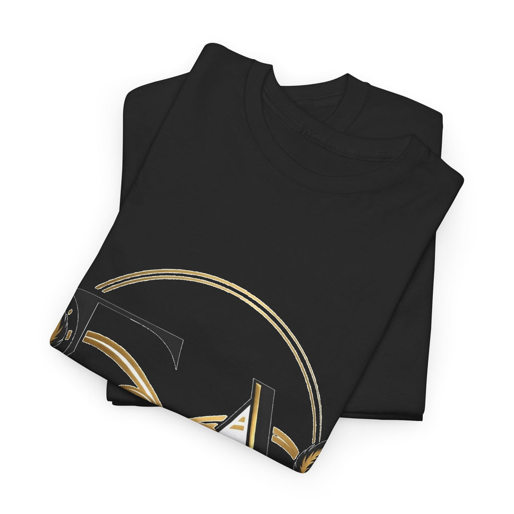 EverAfterWear Angel Wings Infinity tee - product mockup with gold streetwear design - alternate view