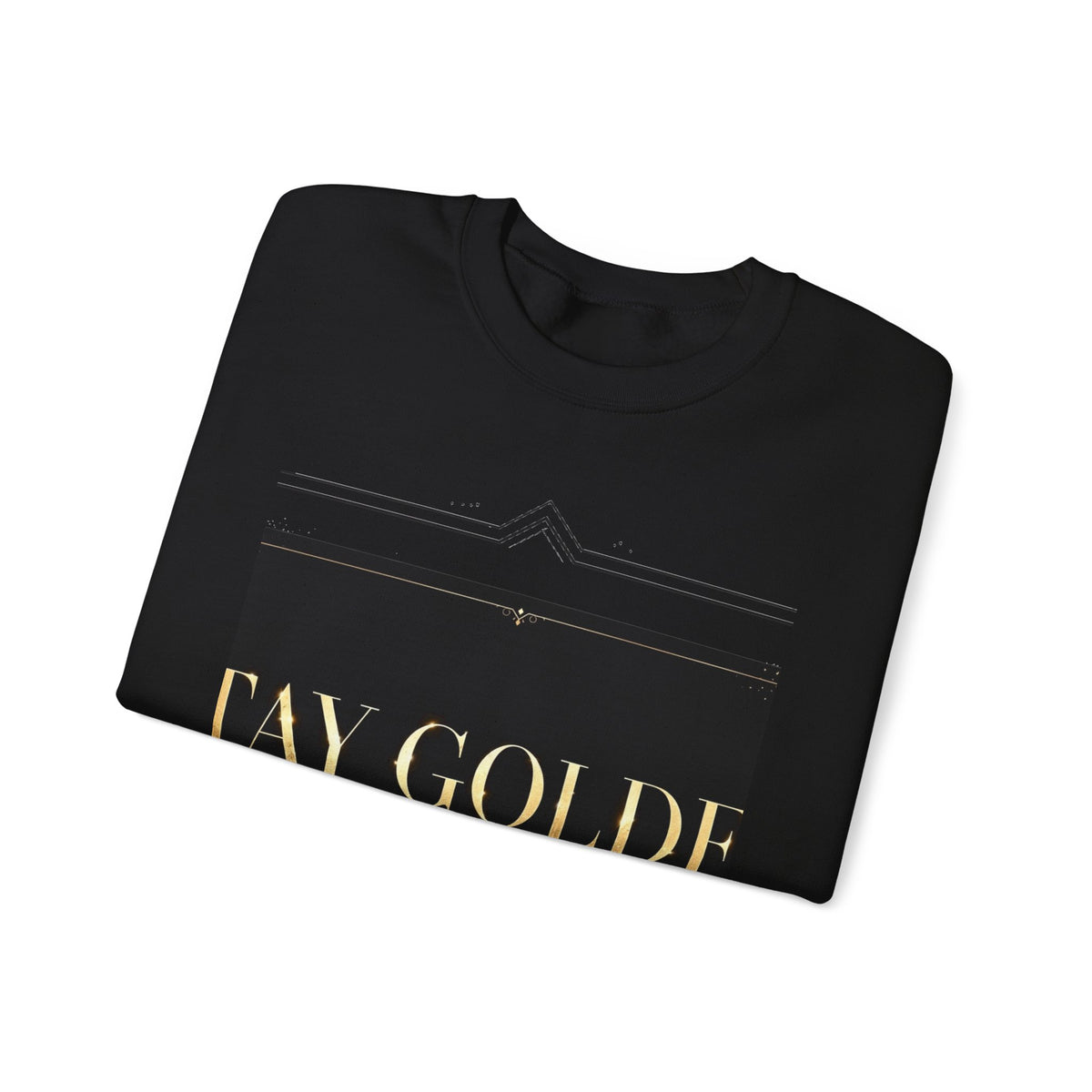 EverAfterWear Stay Golden Women's sweatshirt - product mockup with gold streetwear design - alternate view