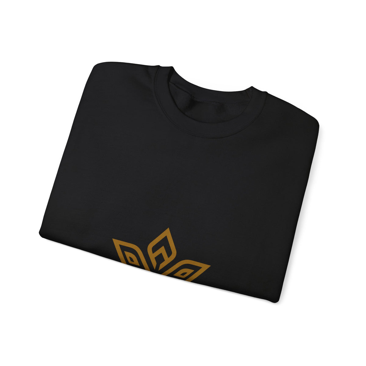 EverAfterWear Gold Crown Crewneck sweatshirt - product mockup with gold streetwear design - alternate view