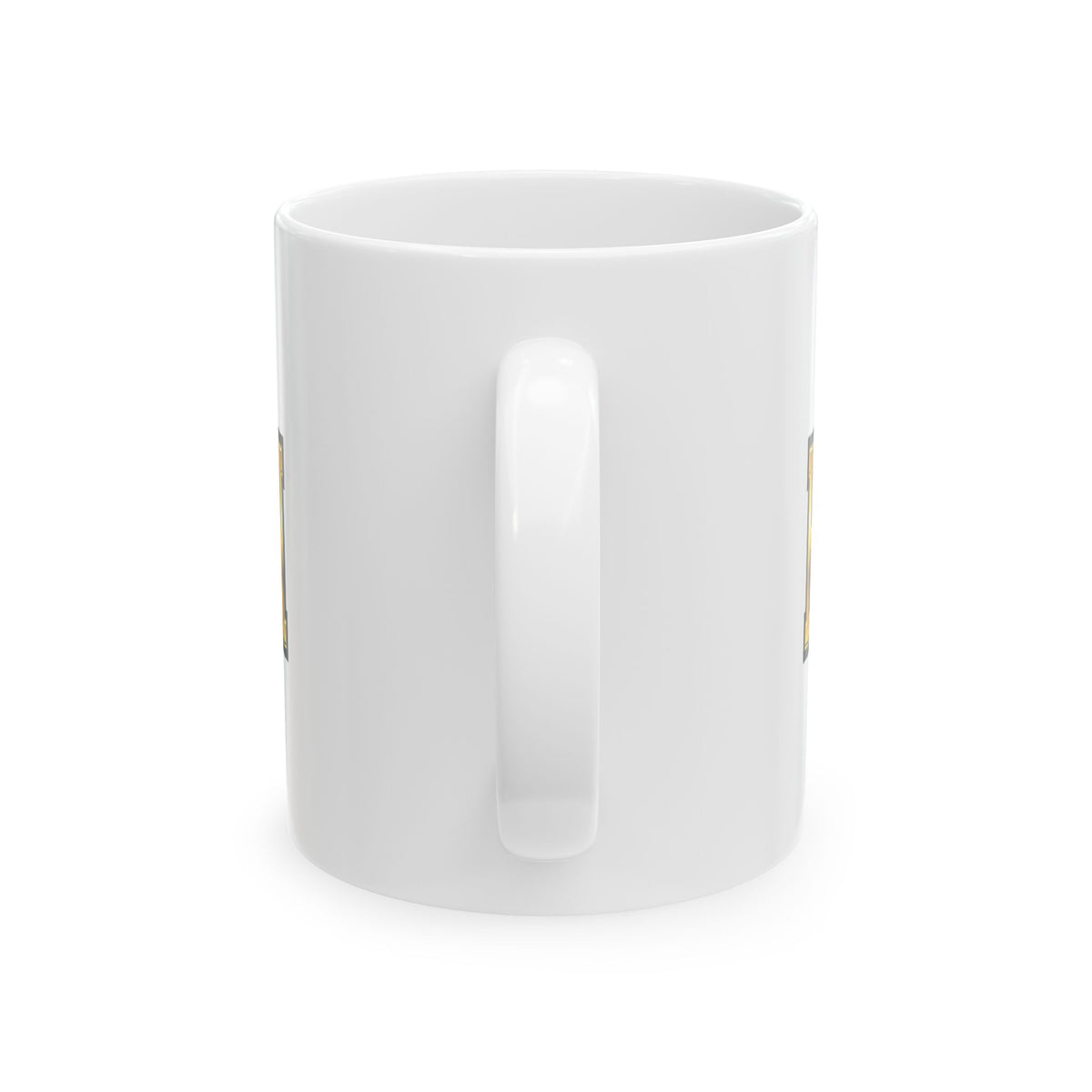 EverAfterWear Built Not Born mug - ceramic coffee mug mockup with gold streetwear design - alternate view
