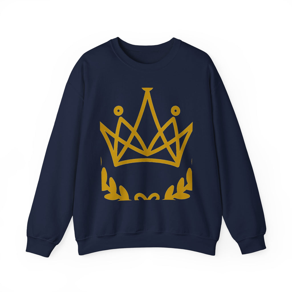 EverAfterWear Petit Crown Men's sweatshirt - product mockup with gold streetwear design - alternate view