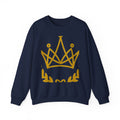 EverAfterWear Petit Crown Men's sweatshirt - product mockup with gold streetwear design - alternate view