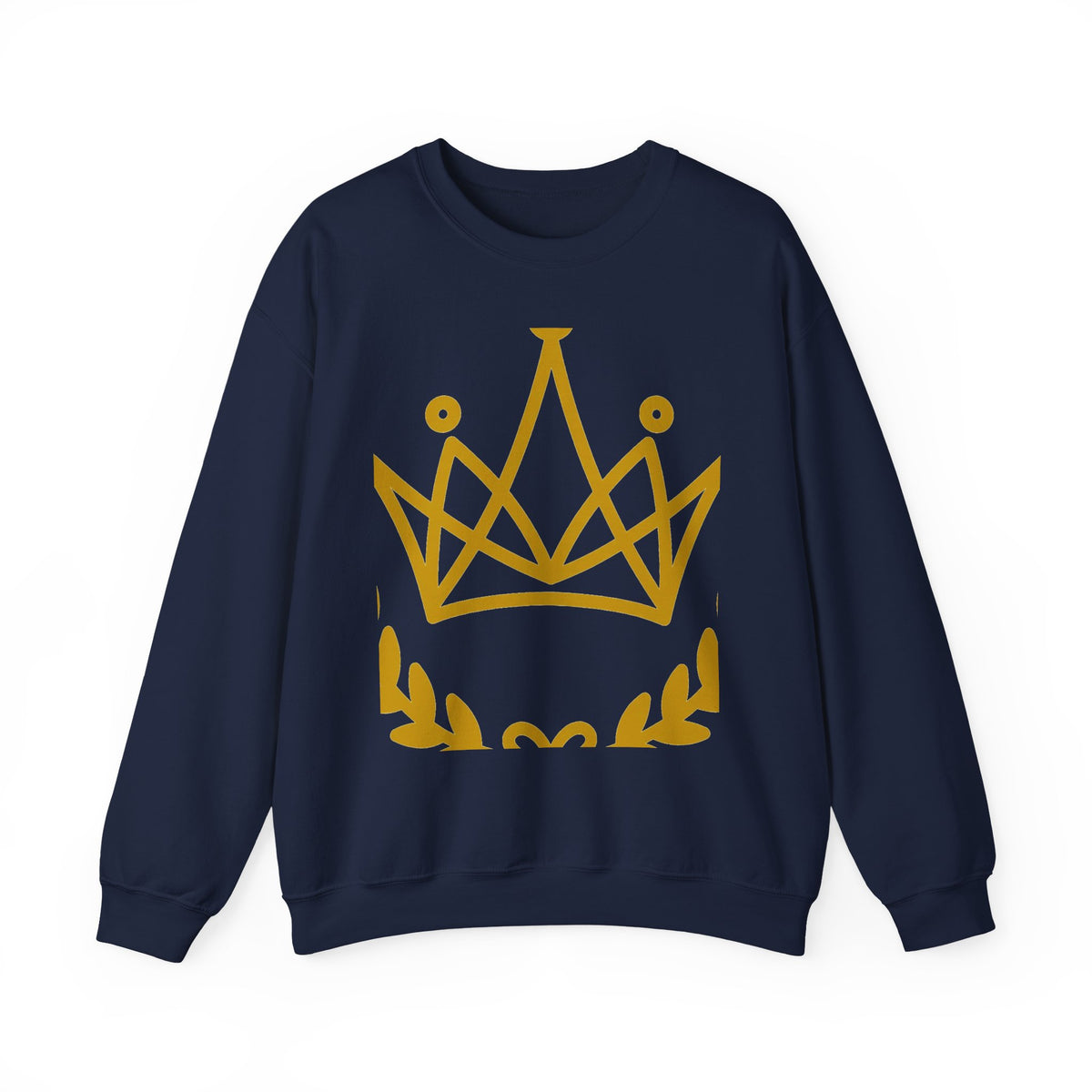 EverAfterWear Petit Crown Men's sweatshirt - product mockup with gold streetwear design - alternate view