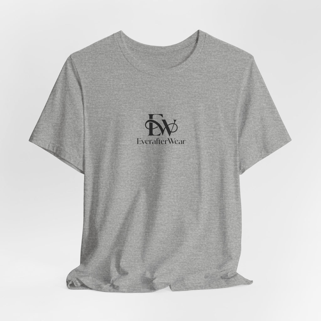 EverAfterWear Signature EW tee - product mockup with gold streetwear design - alternate view