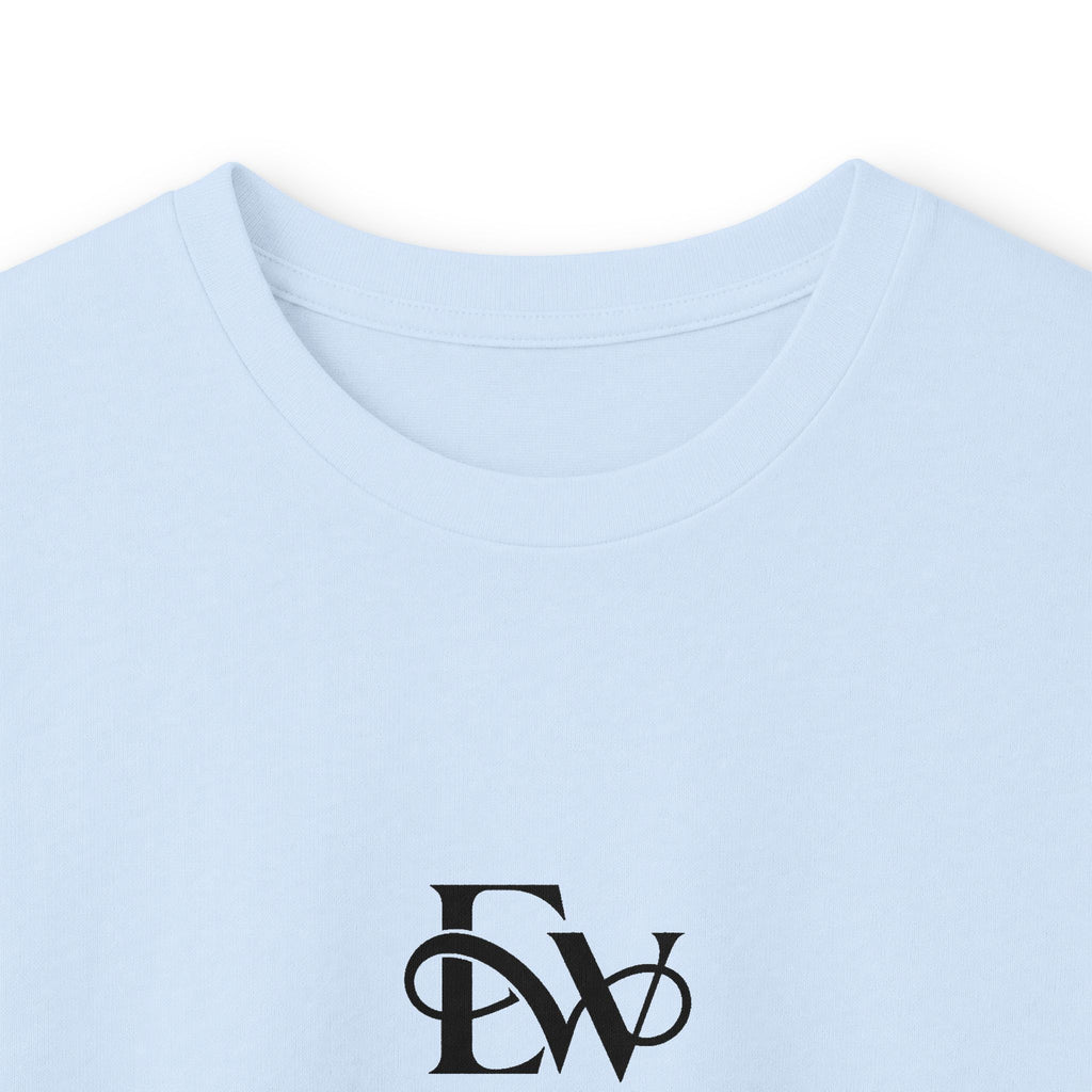 EverAfterWear Signature EW long-sleeve tee - product mockup with gold streetwear design - alternate view