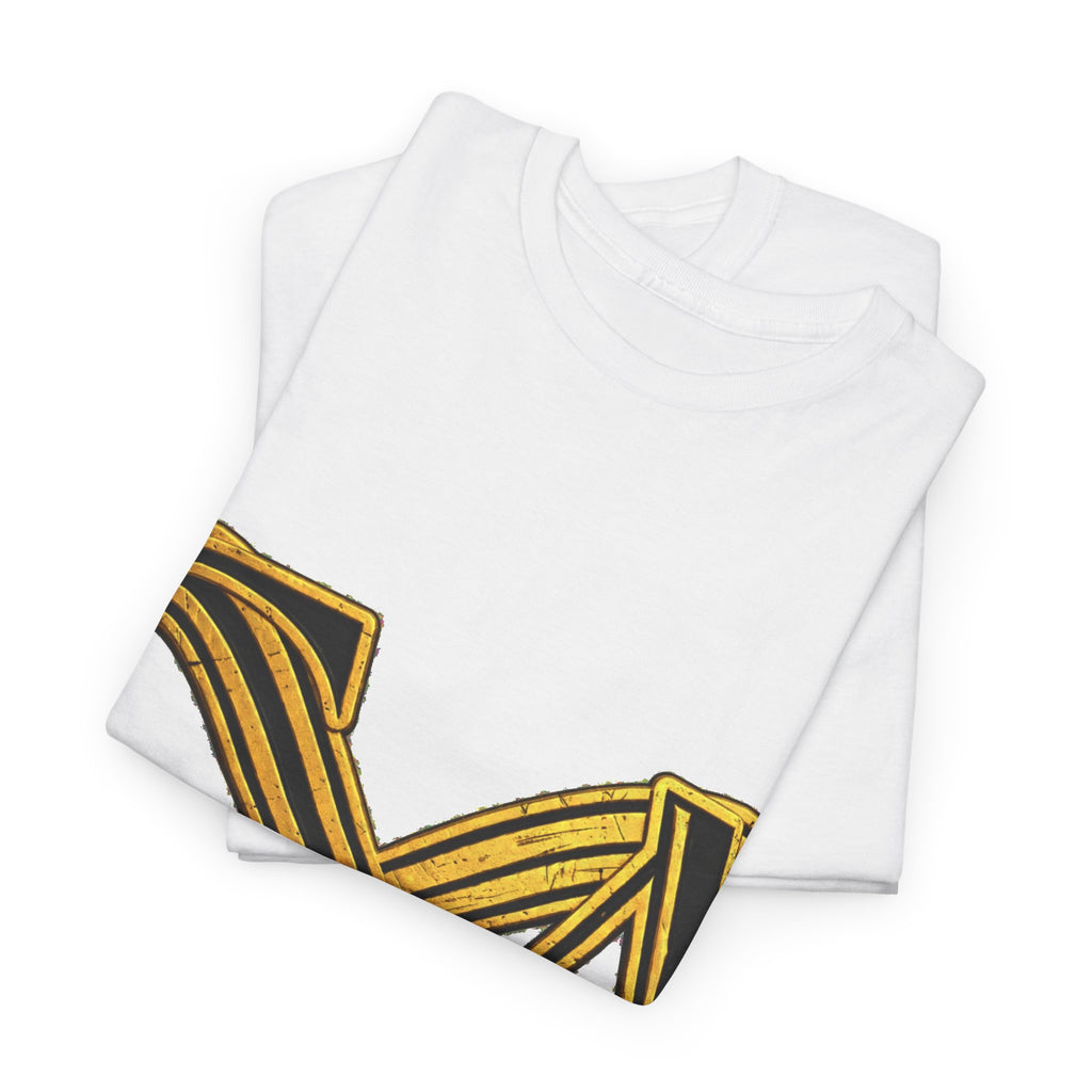 EverAfterWear Infinity EA Monogram Men's tee - product mockup with gold streetwear design - alternate view
