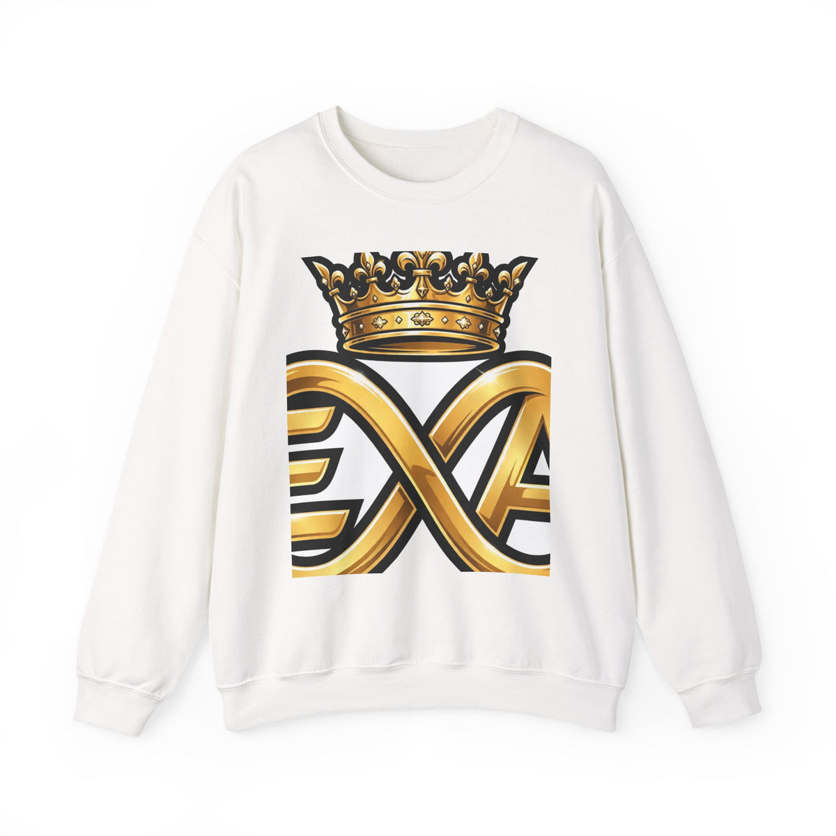 EverAfterWear HERO Crown EA Logo sweatshirt - product mockup with gold streetwear design
