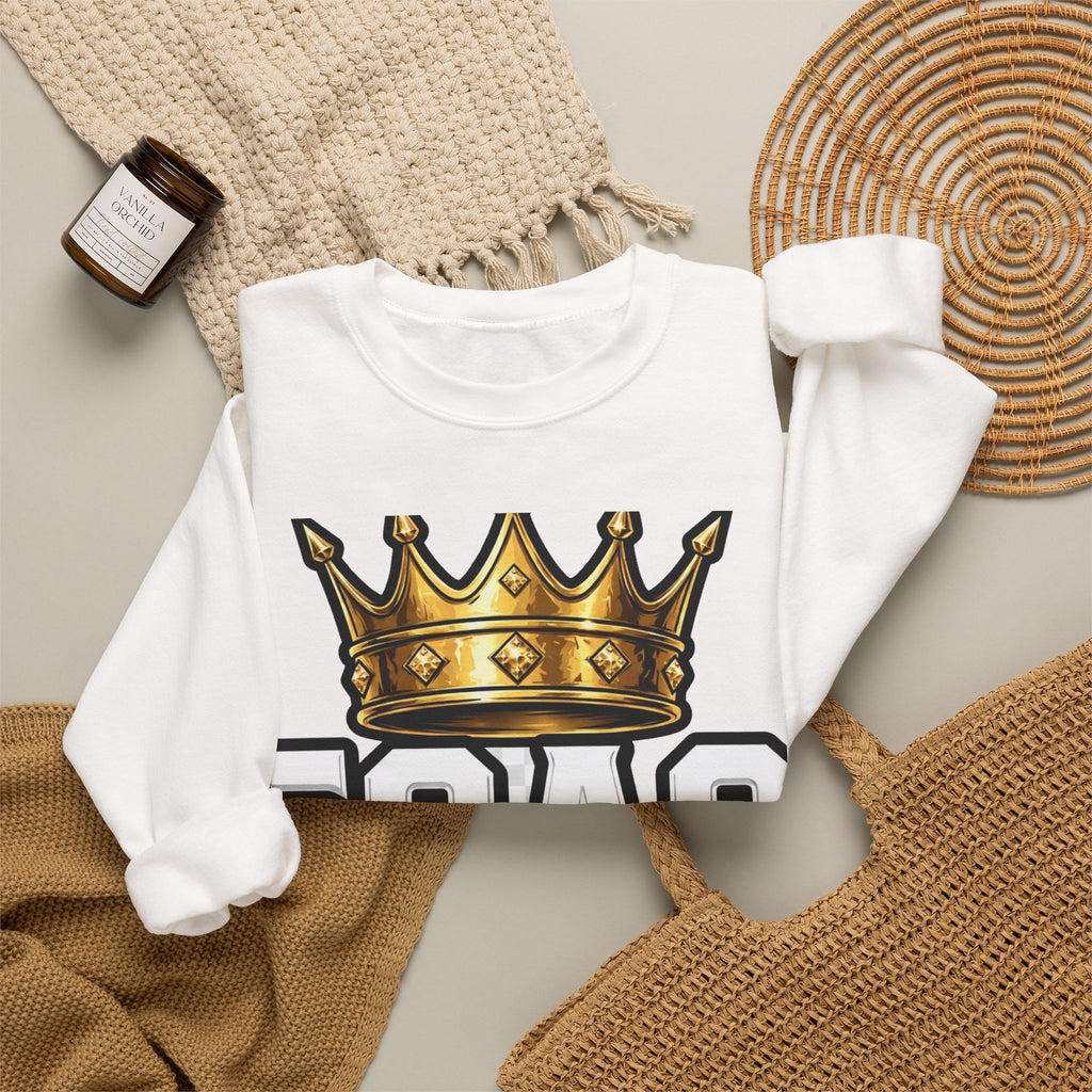 EverAfterWear Legacy Over Likes Men's sweatshirt - product mockup with gold streetwear design - alternate view