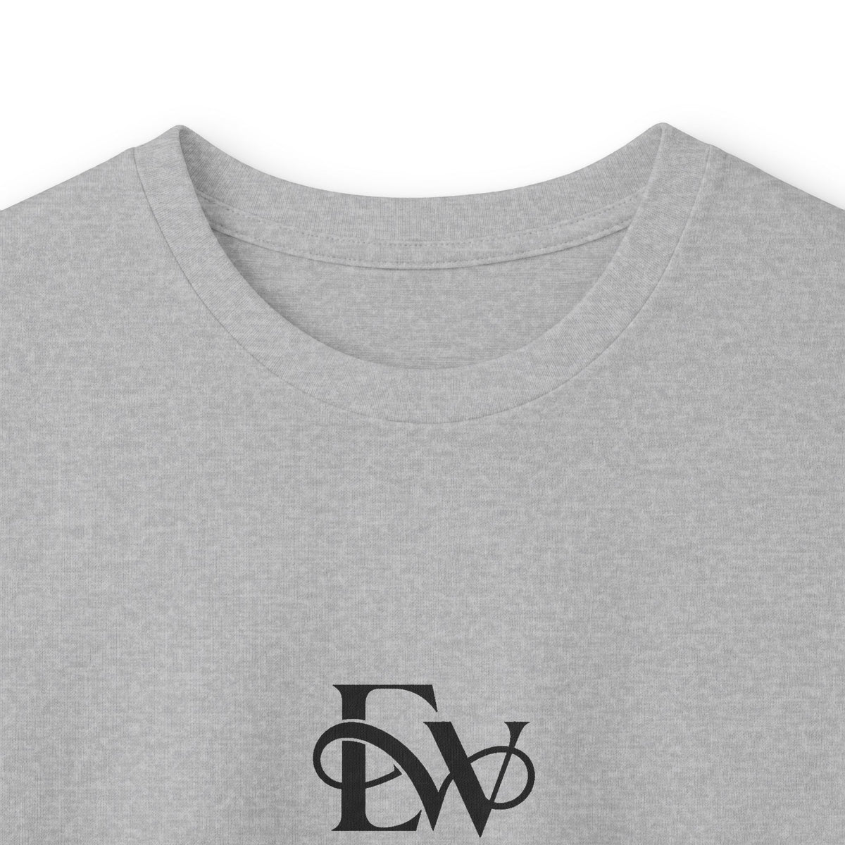 EverAfterWear Signature EW long-sleeve tee - product mockup with gold streetwear design - alternate view