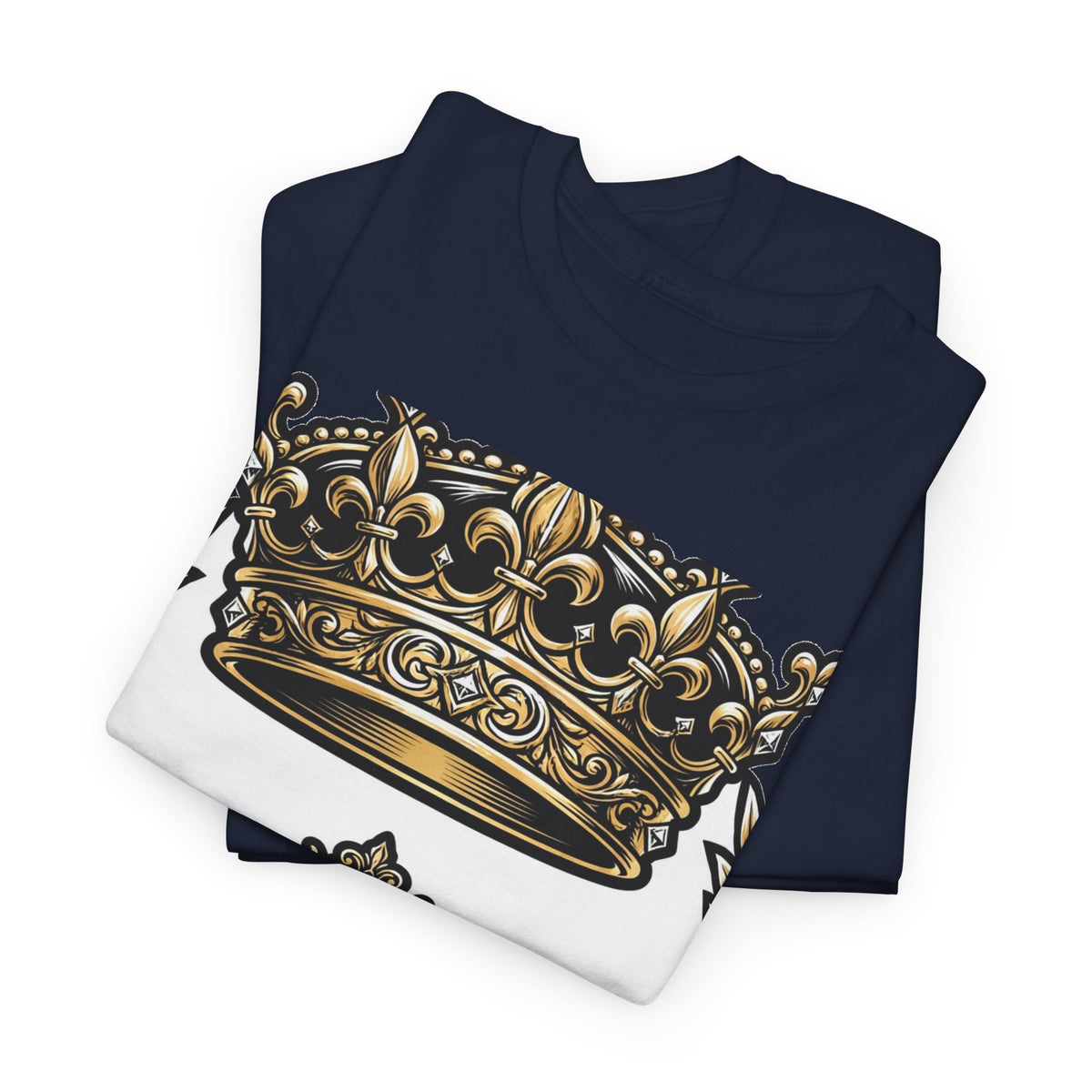 EverAfterWear Gold Crown Laurel tee - product mockup with gold streetwear design - alternate view