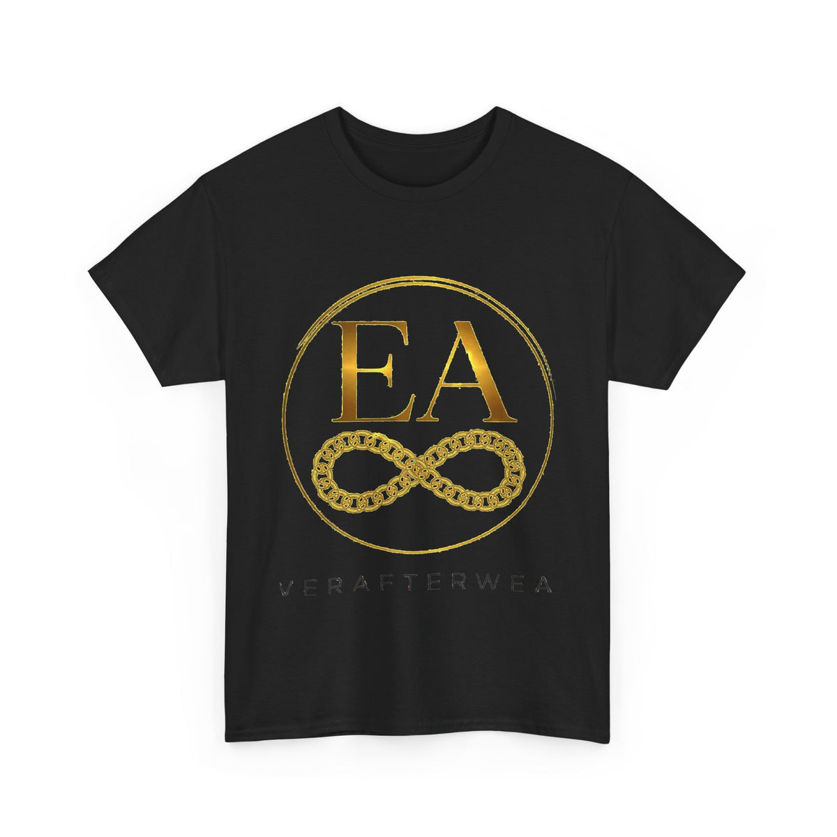 EverAfterWear Golden Chain Infinity Women's tee - product mockup with gold streetwear design - alternate view