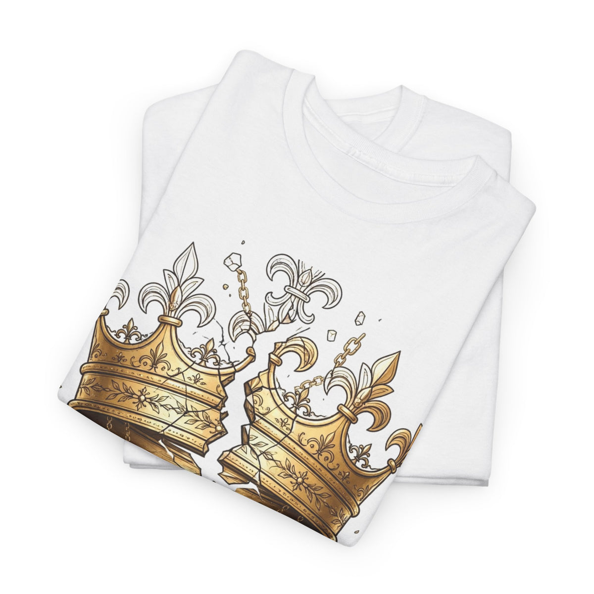 EverAfterWear Unbreakable Crown Women's tee - product mockup with gold streetwear design - alternate view
