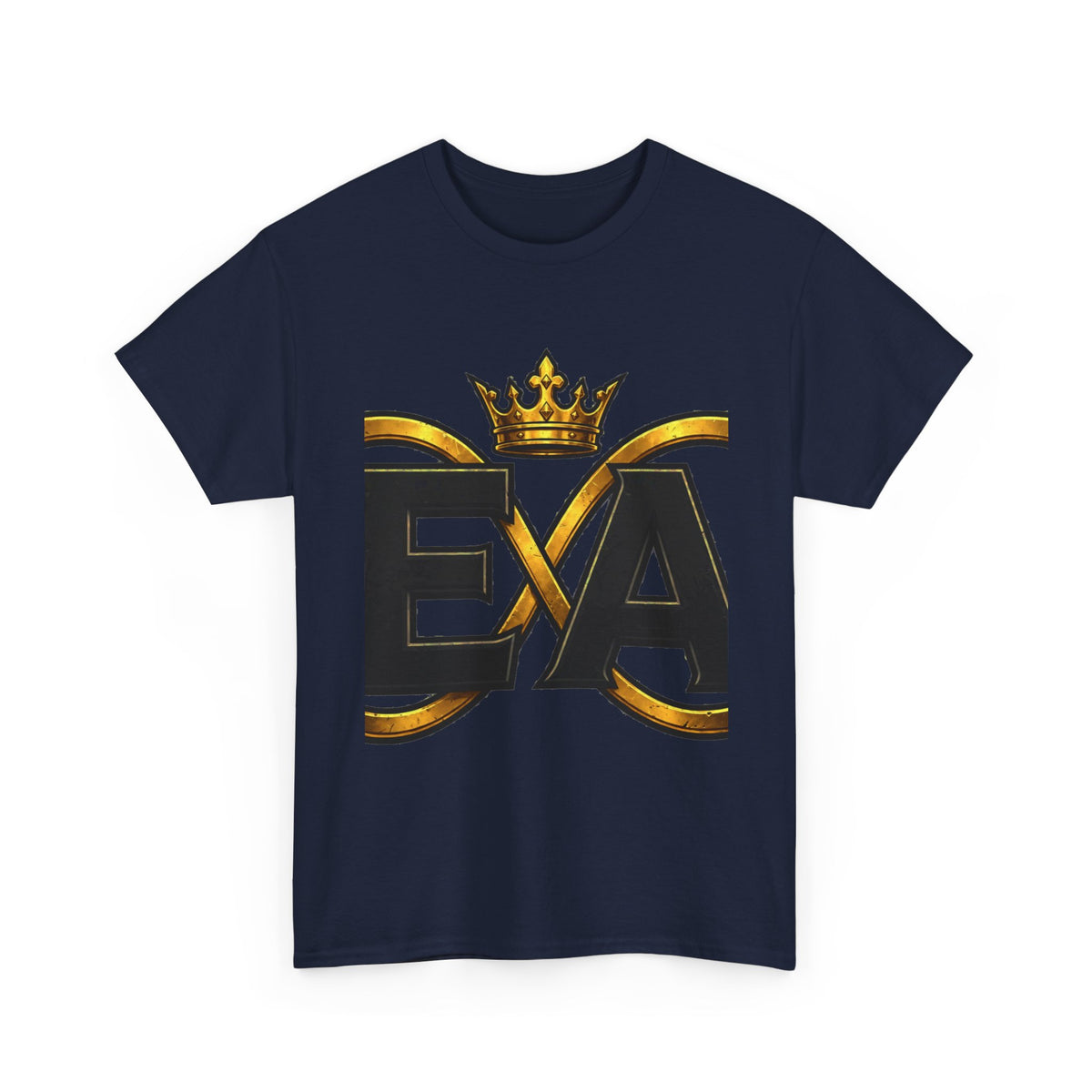 EverAfterWear Crowned Infinity EA Men's tee - product mockup with gold streetwear design - alternate view