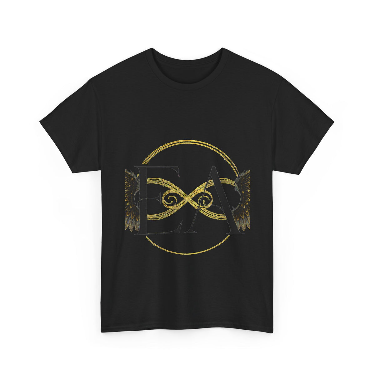 EverAfterWear Angel Wings Infinity Women's tee - product mockup with gold streetwear design - alternate view