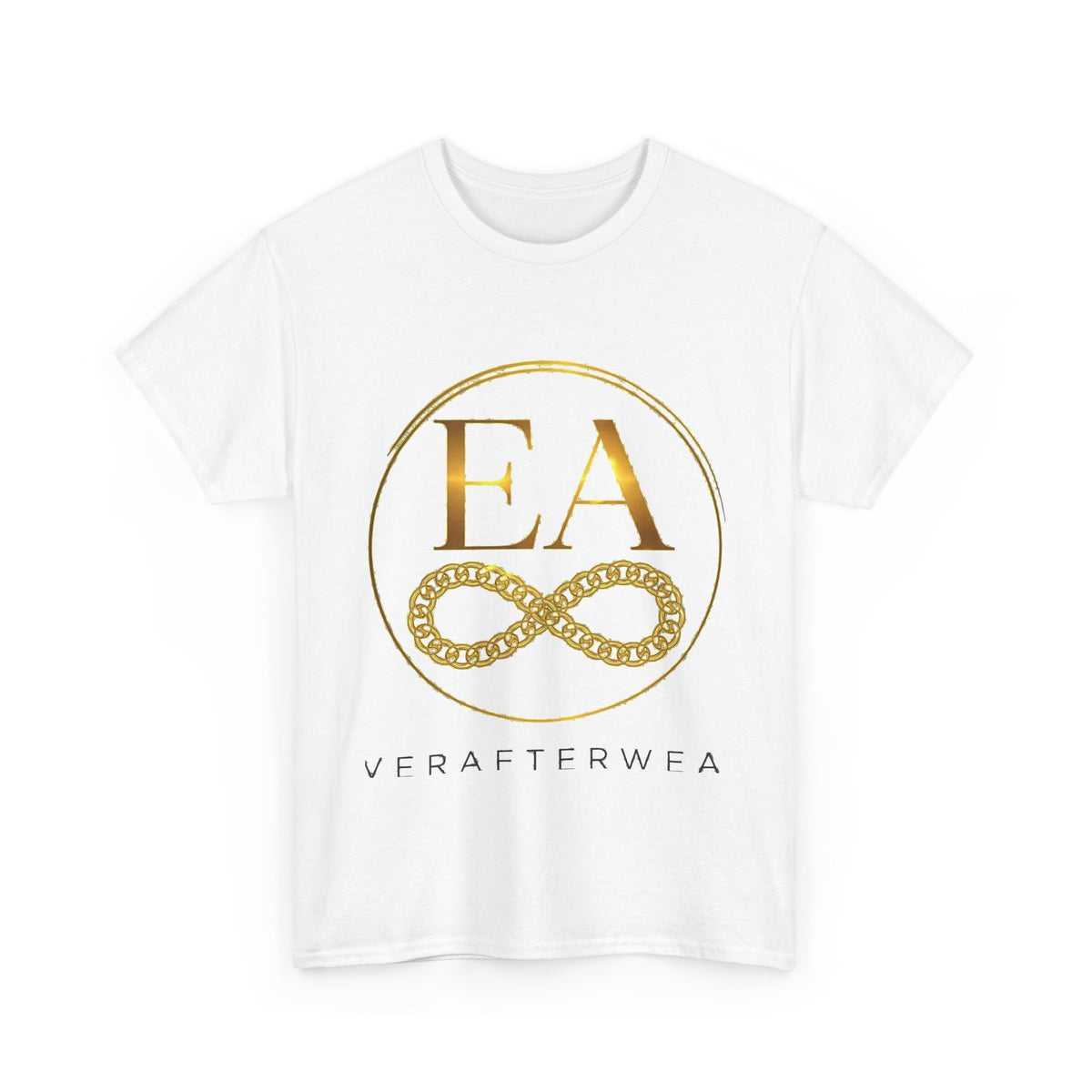 EverAfterWear Golden Chain Infinity Women's tee - product mockup with gold streetwear design