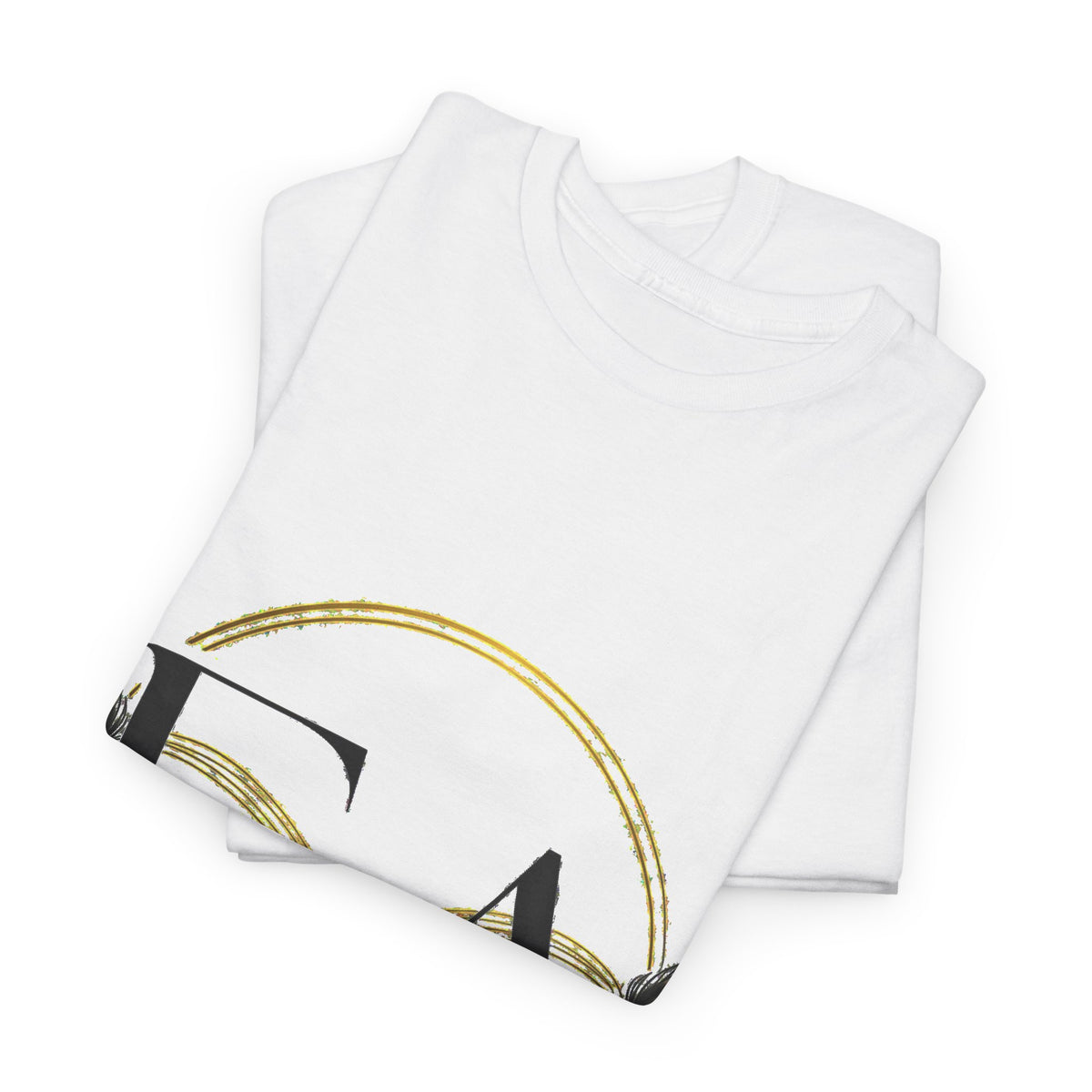 EverAfterWear Angel Wings Infinity Women's tee - product mockup with gold streetwear design - alternate view