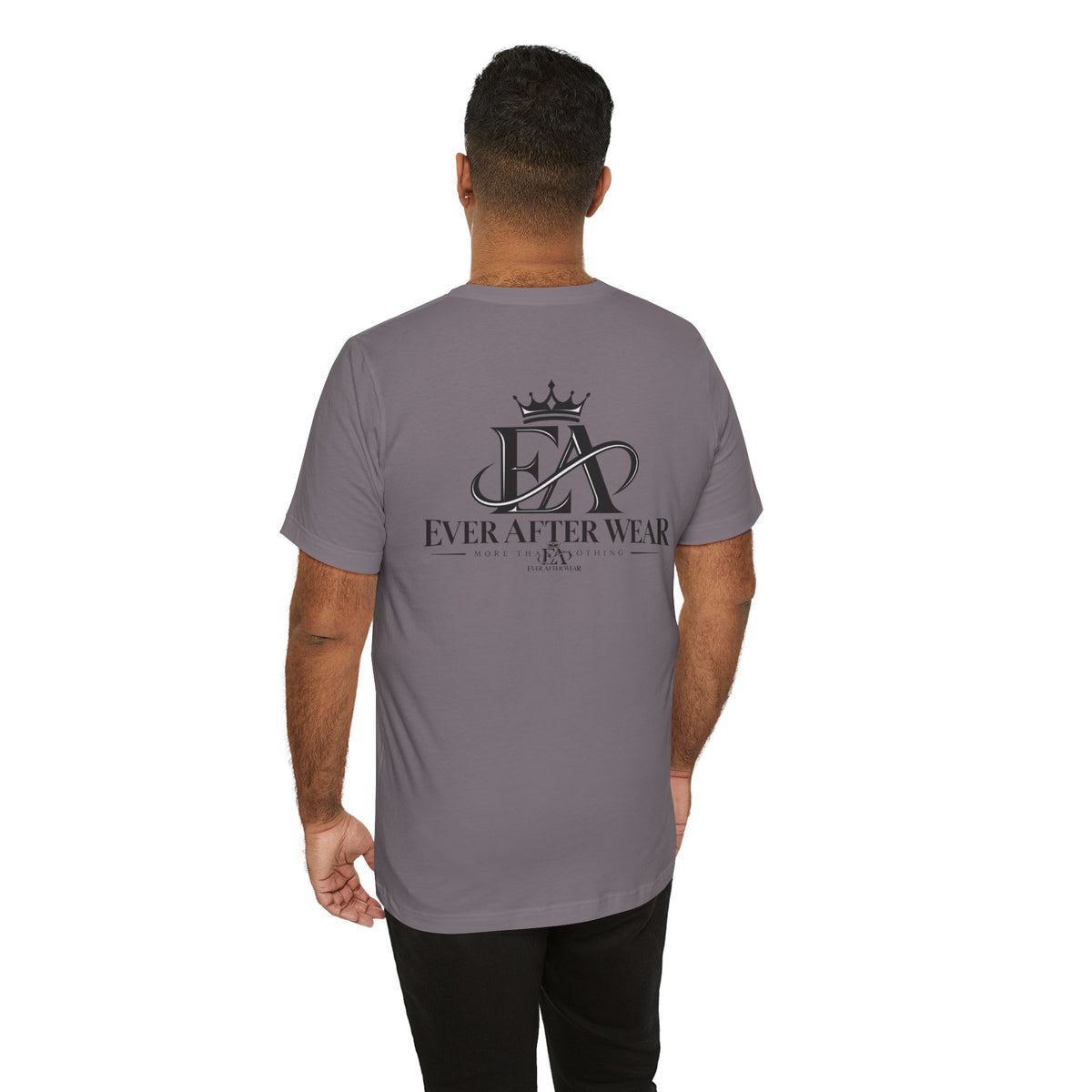 EverAfterWear Logo tee - product mockup with gold streetwear design - alternate view