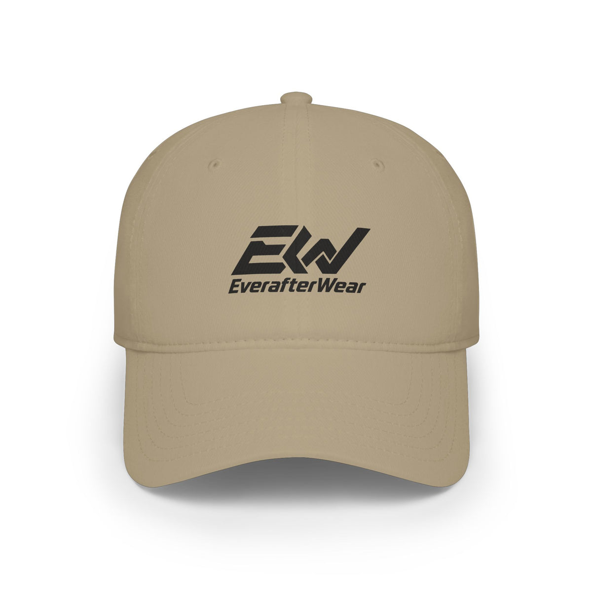 EverAfterWear Sport EW cap - headwear mockup with gold streetwear design