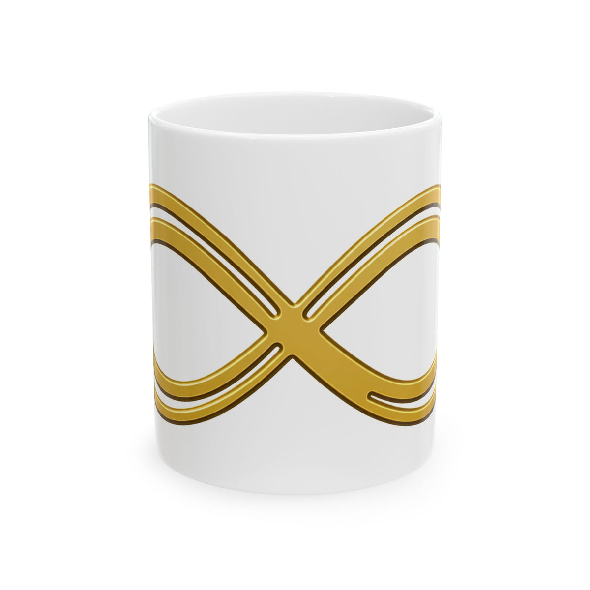 EverAfterWear Fine Line Infinity Men's mug - ceramic coffee mug mockup with gold streetwear design