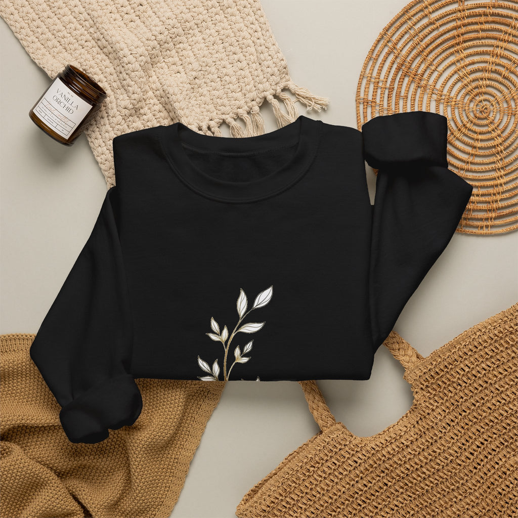 EverAfterWear Laurel sweatshirt - product mockup with gold streetwear design - alternate view