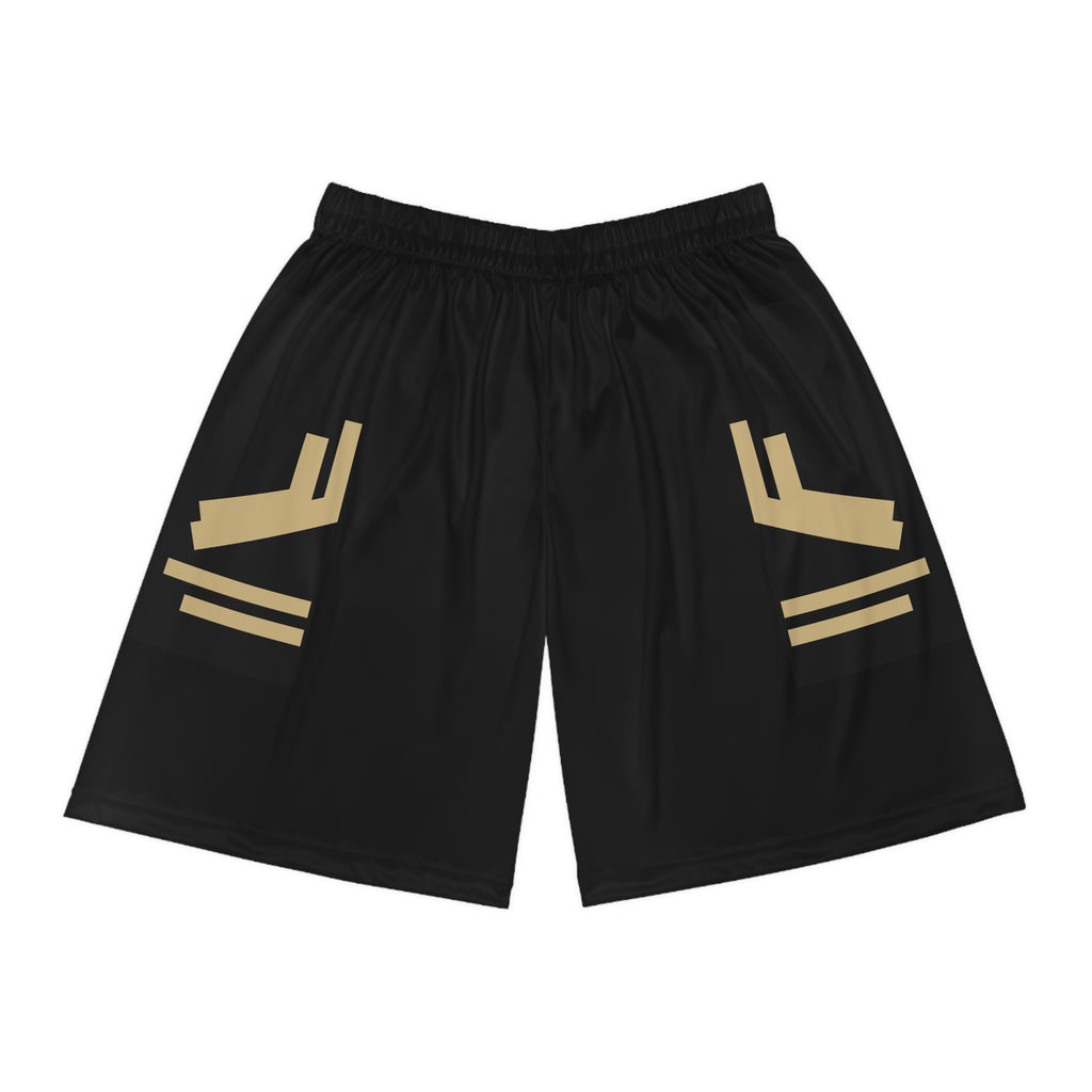 Gold Chevron Basketball Shorts