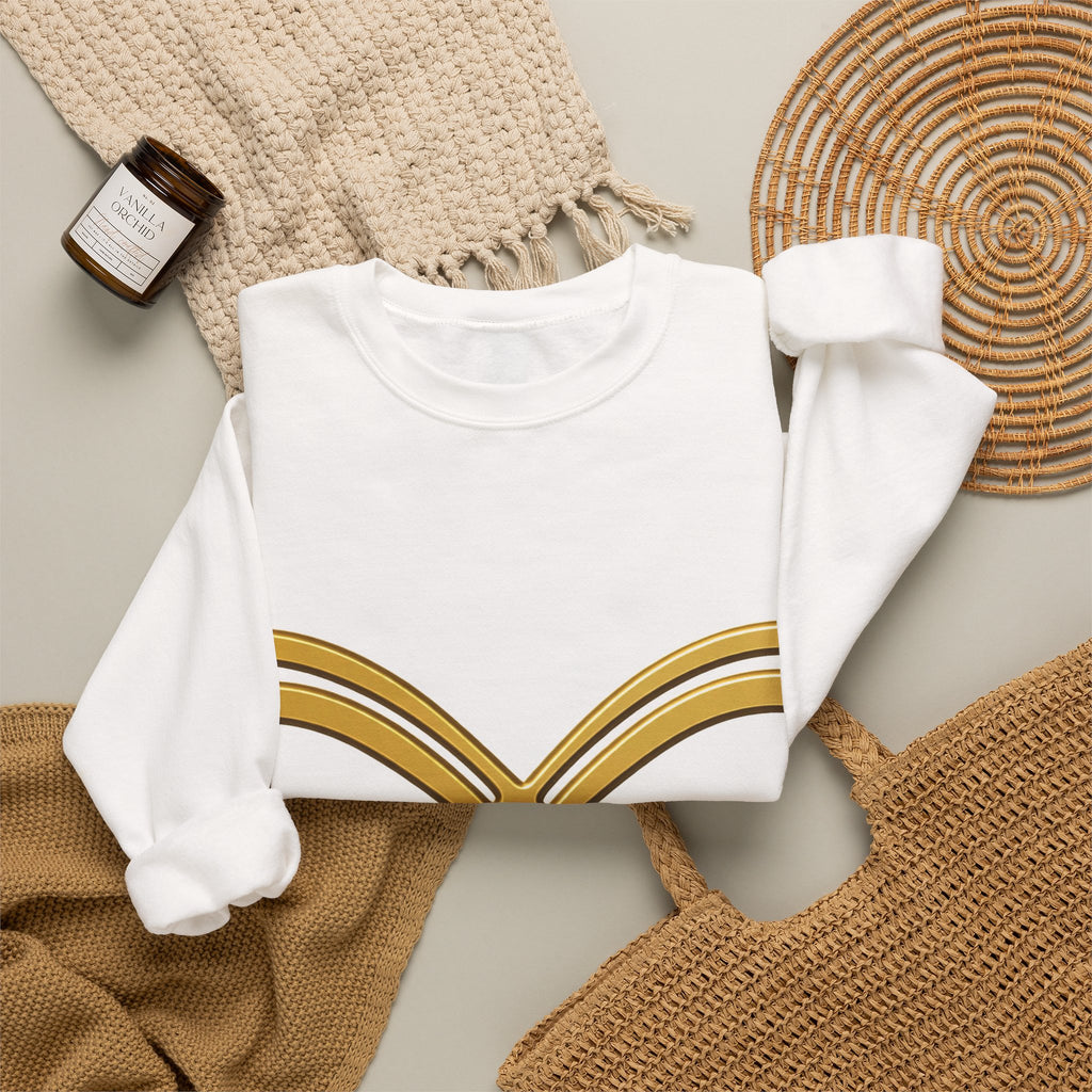 EverAfterWear Fine Line Infinity Men's sweatshirt - product mockup with gold streetwear design - alternate view