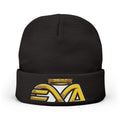 EverAfterWear HERO Crown Logo Men's beanie - headwear mockup with gold streetwear design