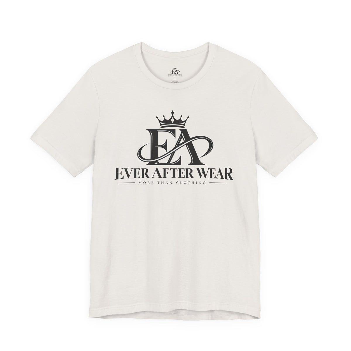 EverAfterWear Logo tee - product mockup with gold streetwear design - alternate view