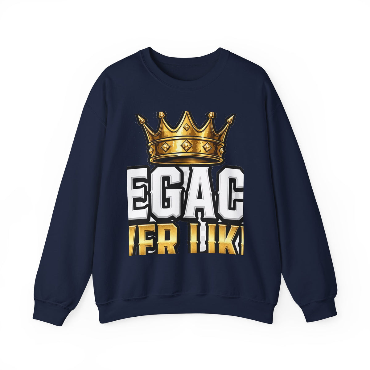 EverAfterWear Legacy Over Likes Men's sweatshirt - product mockup with gold streetwear design - alternate view