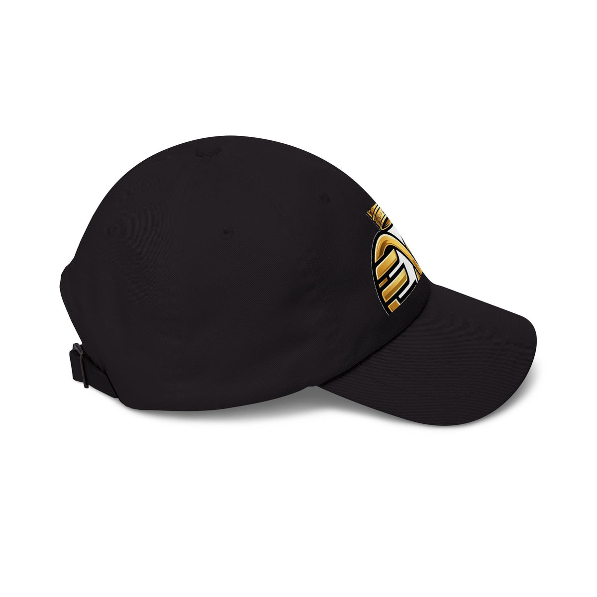 EverAfterWear HERO Crown Logo Men's dad cap - headwear mockup with gold streetwear design - alternate view