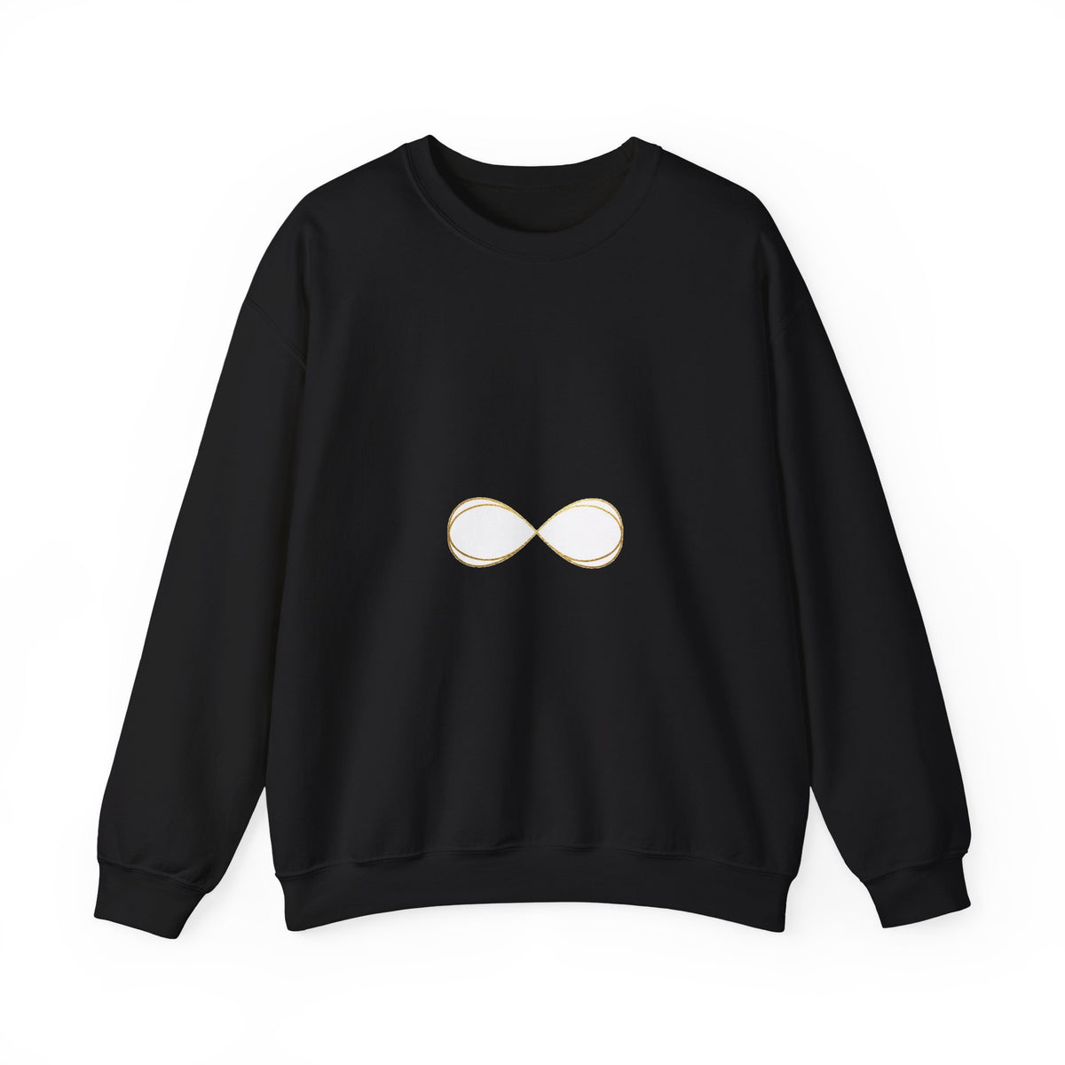 EverAfterWear Fine Line Infinity sweatshirt - product mockup with gold streetwear design - alternate view