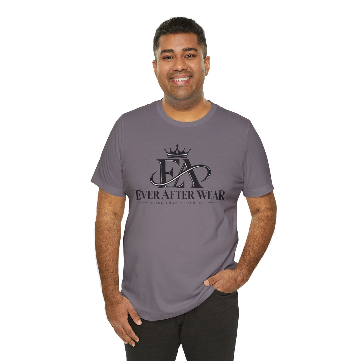 EverAfterWear Logo tee - product mockup with gold streetwear design - alternate view