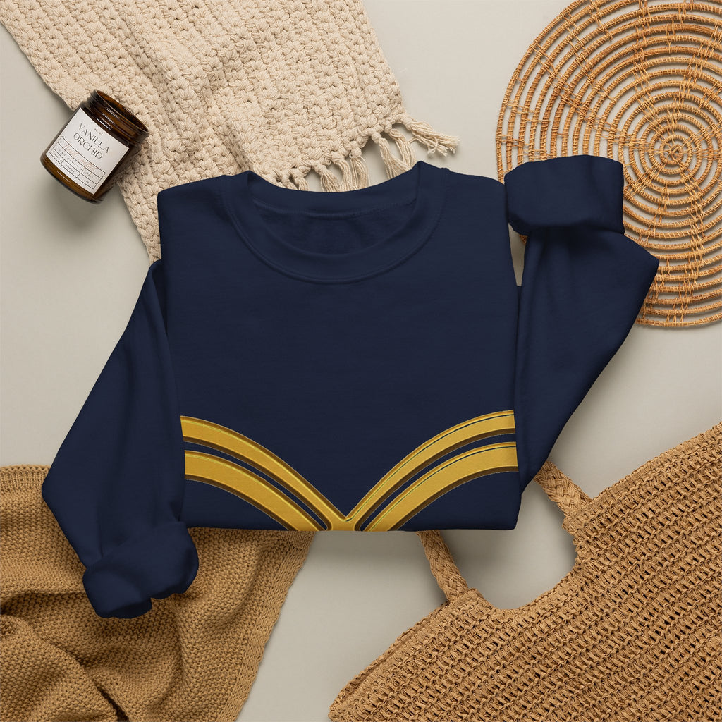 EverAfterWear Fine Line Infinity Men's sweatshirt - product mockup with gold streetwear design - alternate view