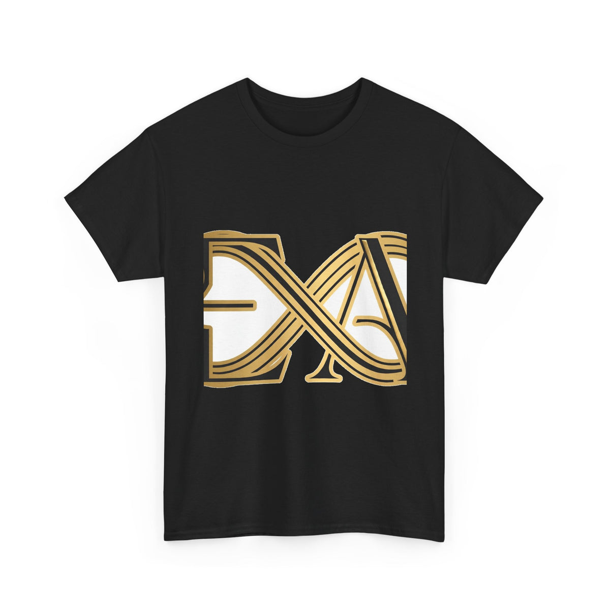 EverAfterWear Infinity EA Monogram tee - product mockup with gold streetwear design - alternate view