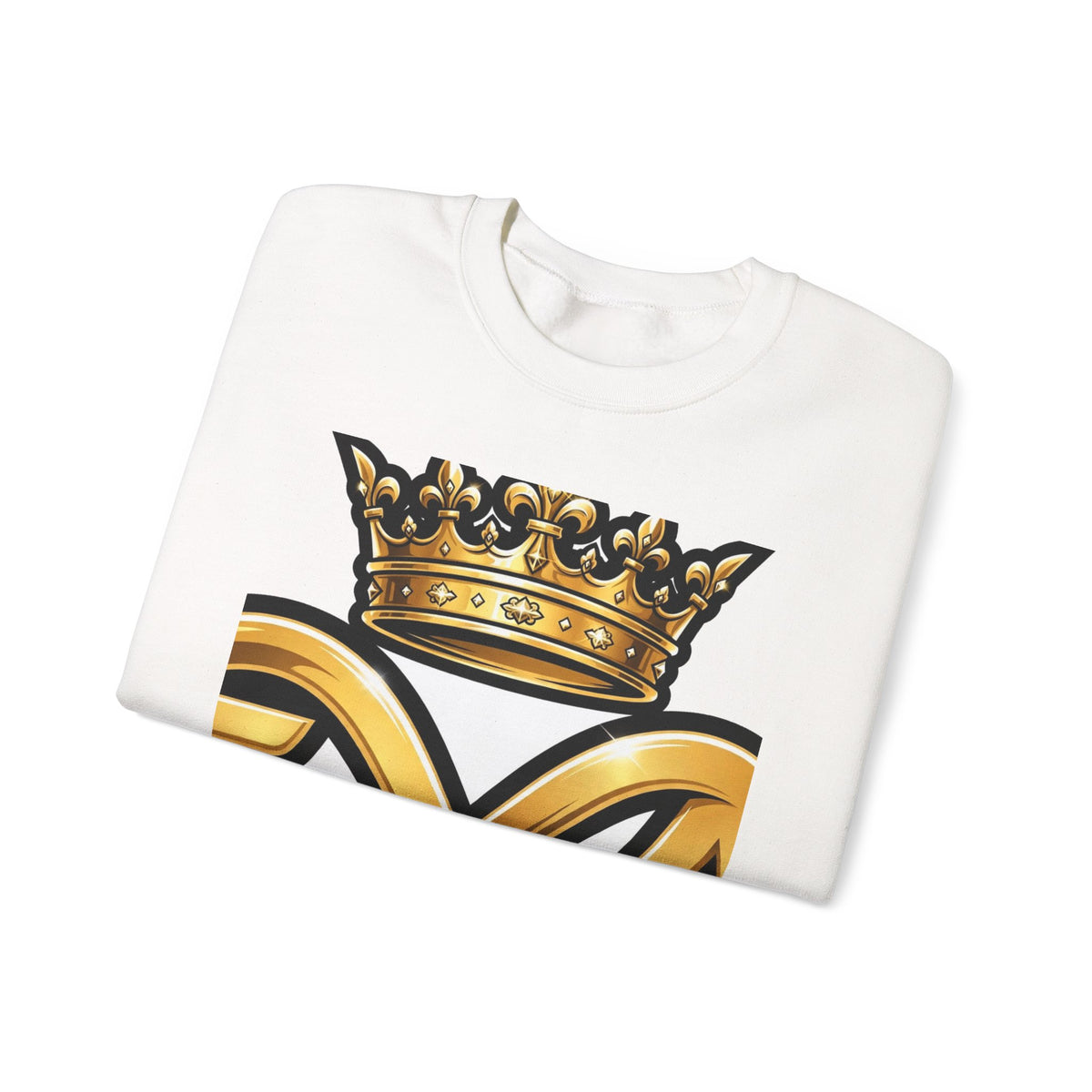 EverAfterWear HERO Crown EA Logo sweatshirt - product mockup with gold streetwear design - alternate view