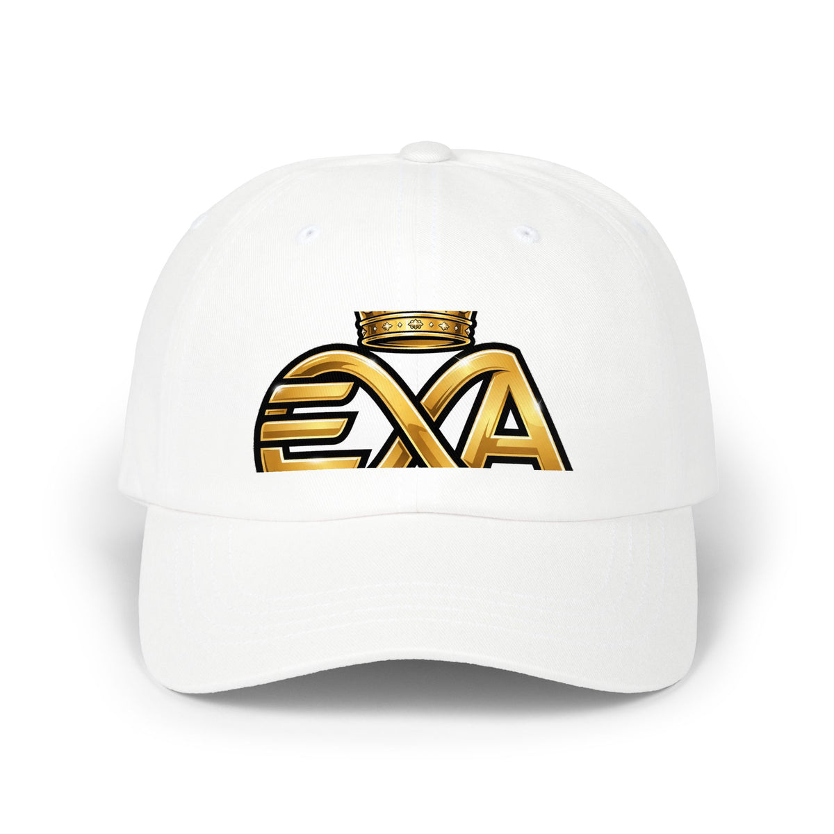 EverAfterWear HERO Crown EA Logo dad cap - headwear mockup with gold streetwear design