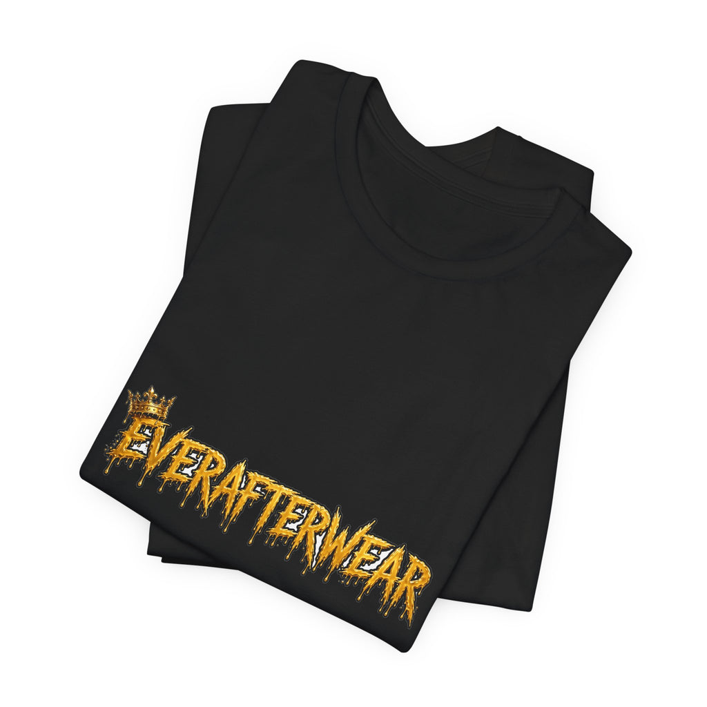 EverAfterWear Gold Drip Logo Tee – Halloween Edition tee - product mockup with gold streetwear design - alternate view
