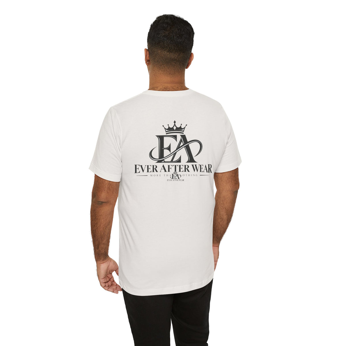 EverAfterWear Logo tee - product mockup with gold streetwear design - alternate view