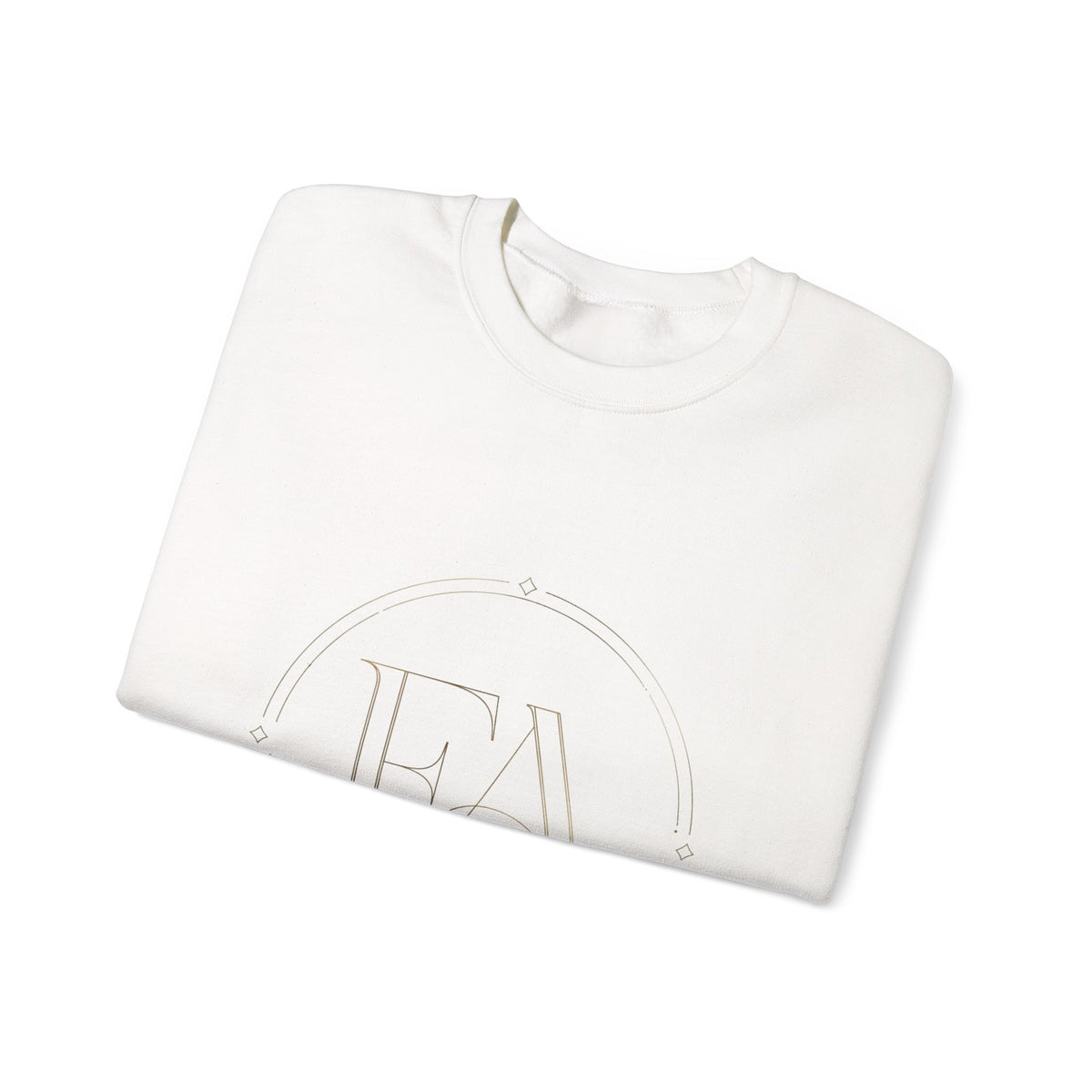 EverAfterWear EA Serif Women's sweatshirt - product mockup with gold streetwear design - alternate view