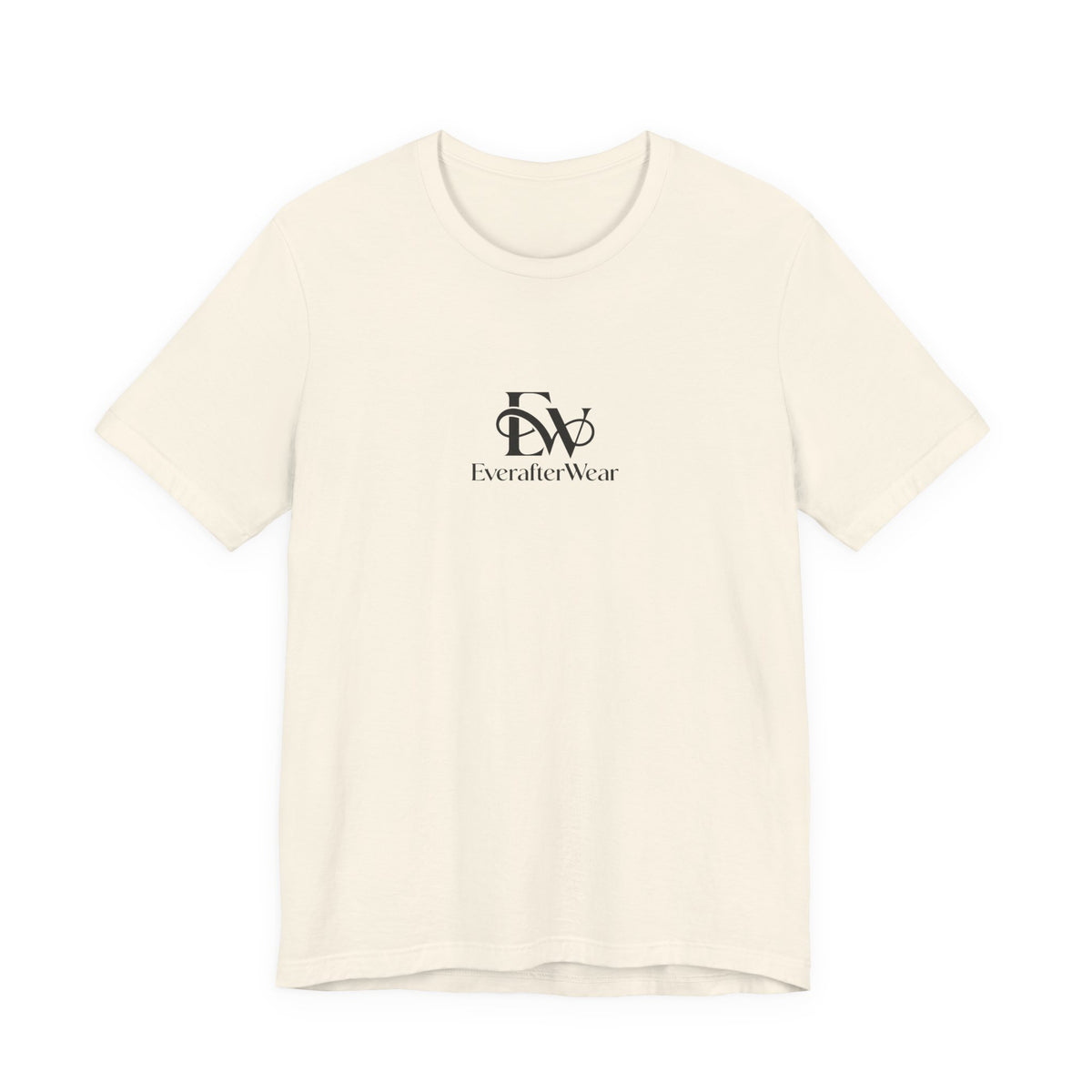 EverAfterWear Signature EW tee - product mockup with gold streetwear design - alternate view