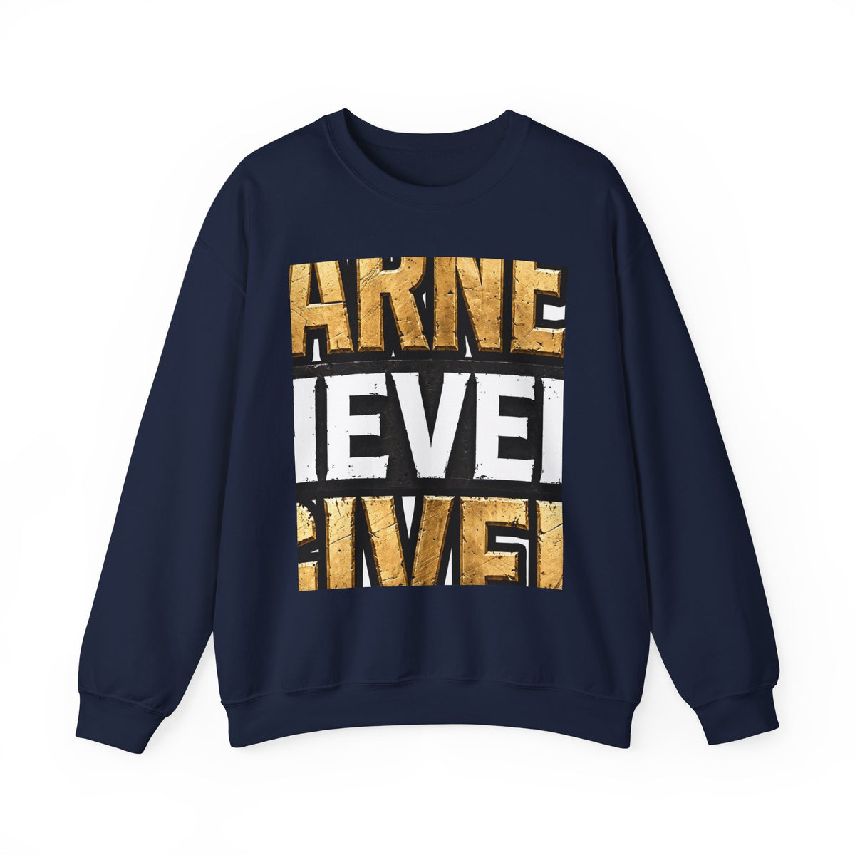 EverAfterWear Earned Never Given Men's sweatshirt - product mockup with gold streetwear design - alternate view