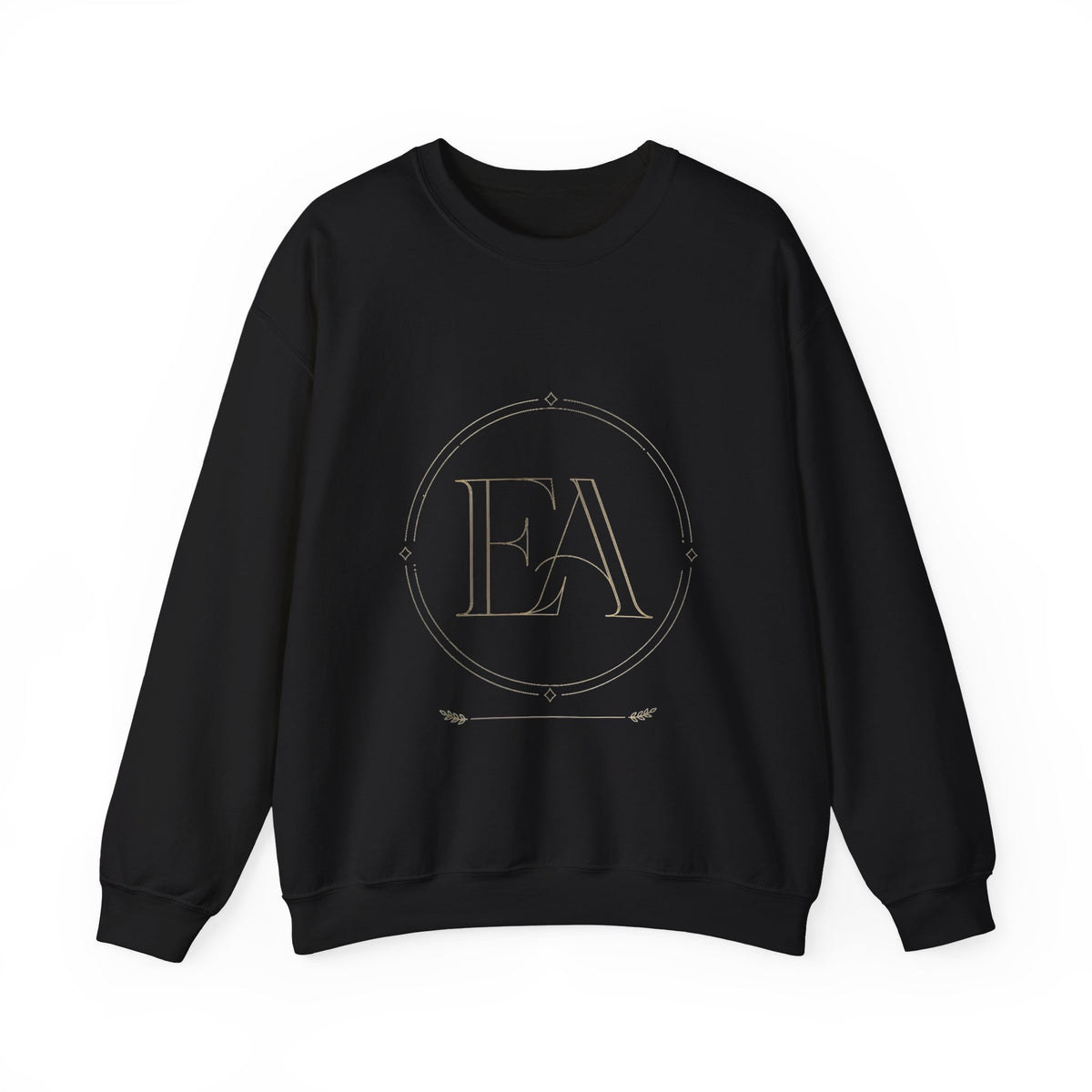 EverAfterWear EA Serif Women's sweatshirt - product mockup with gold streetwear design - alternate view