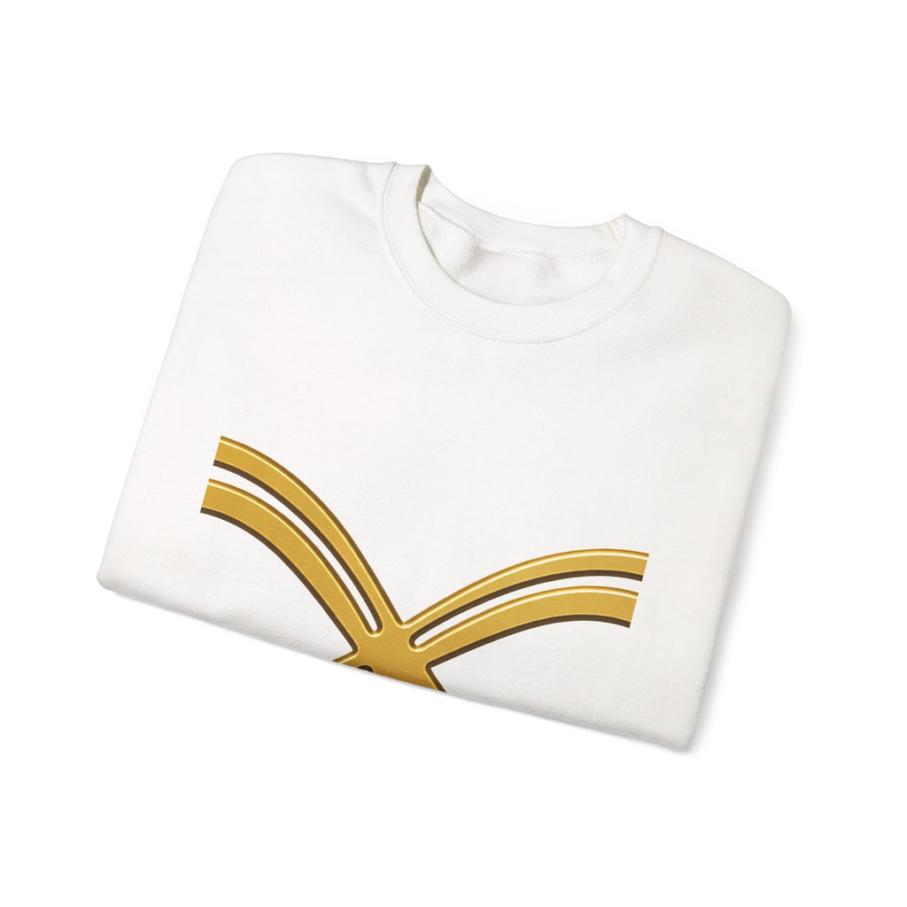 EverAfterWear Fine Line Infinity Men's sweatshirt - product mockup with gold streetwear design - alternate view